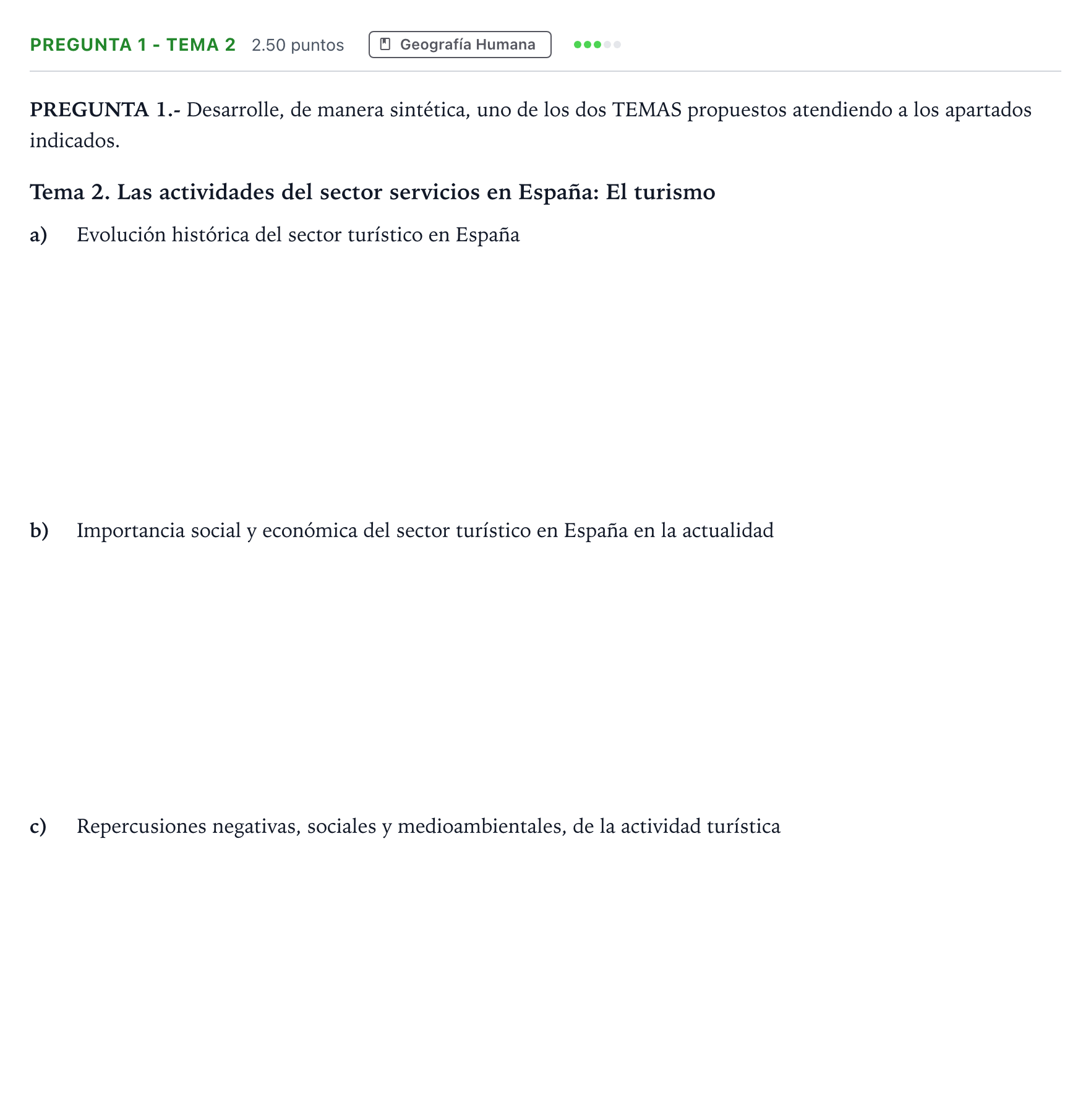 Enunciado: Pregunta 1 - Tema 2 · Geografía PAU Madrid Extraordinaria Coincidencias 2025