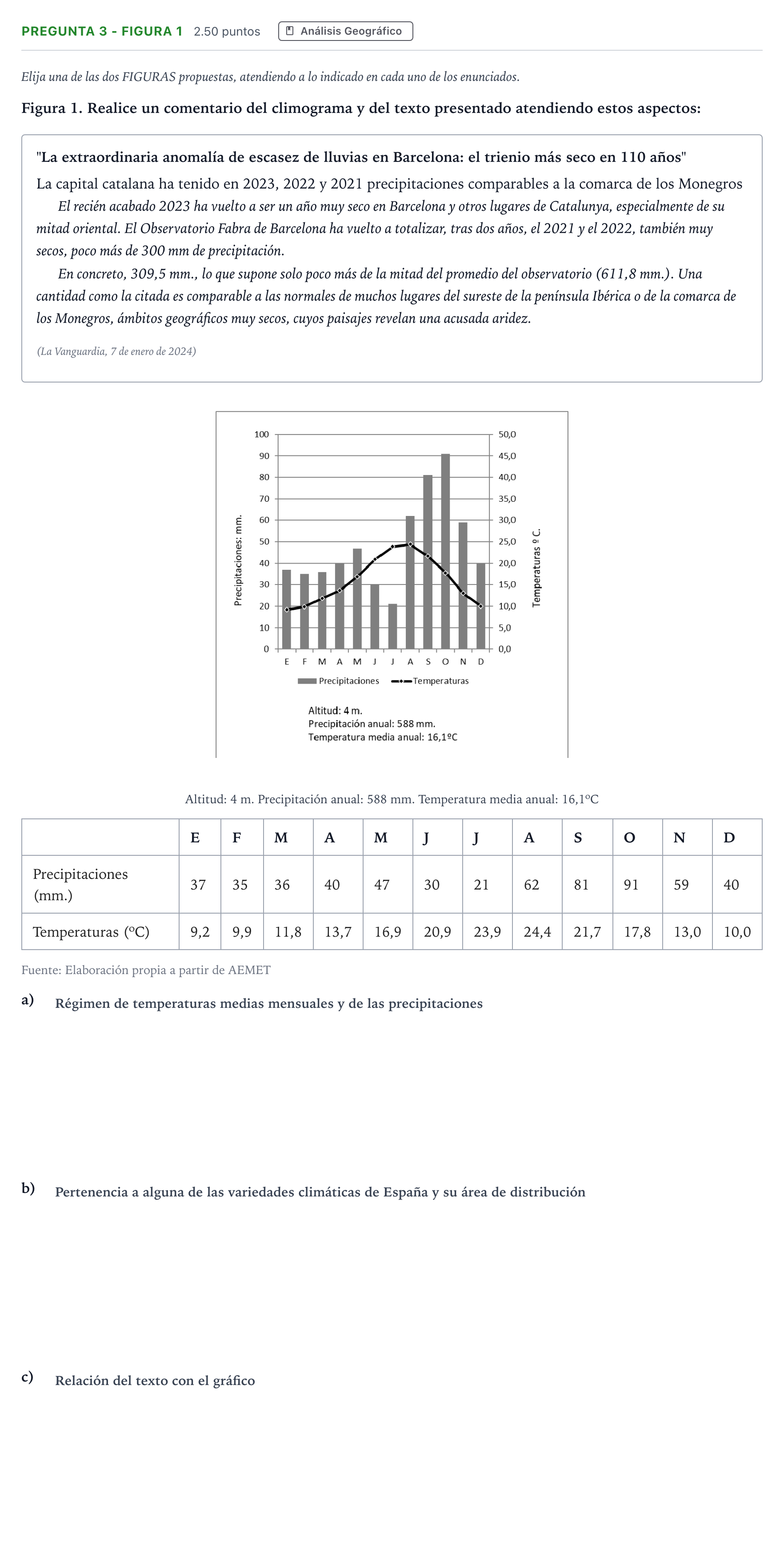 Enunciado: Pregunta 3 - Figura 1 · Geografía PAU Madrid Modelo 2025