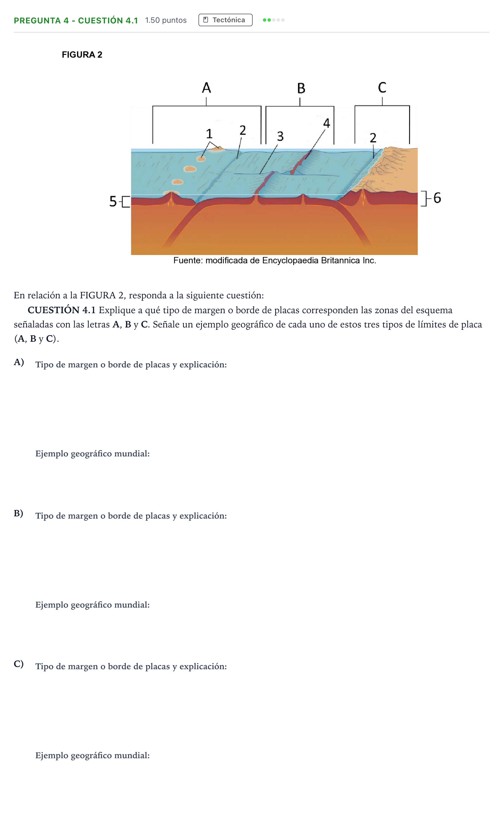 Enunciado: Pregunta 4 - CUESTIÓN 4.1 · Geología PAU Madrid Extraordinaria Coincidencias 2025