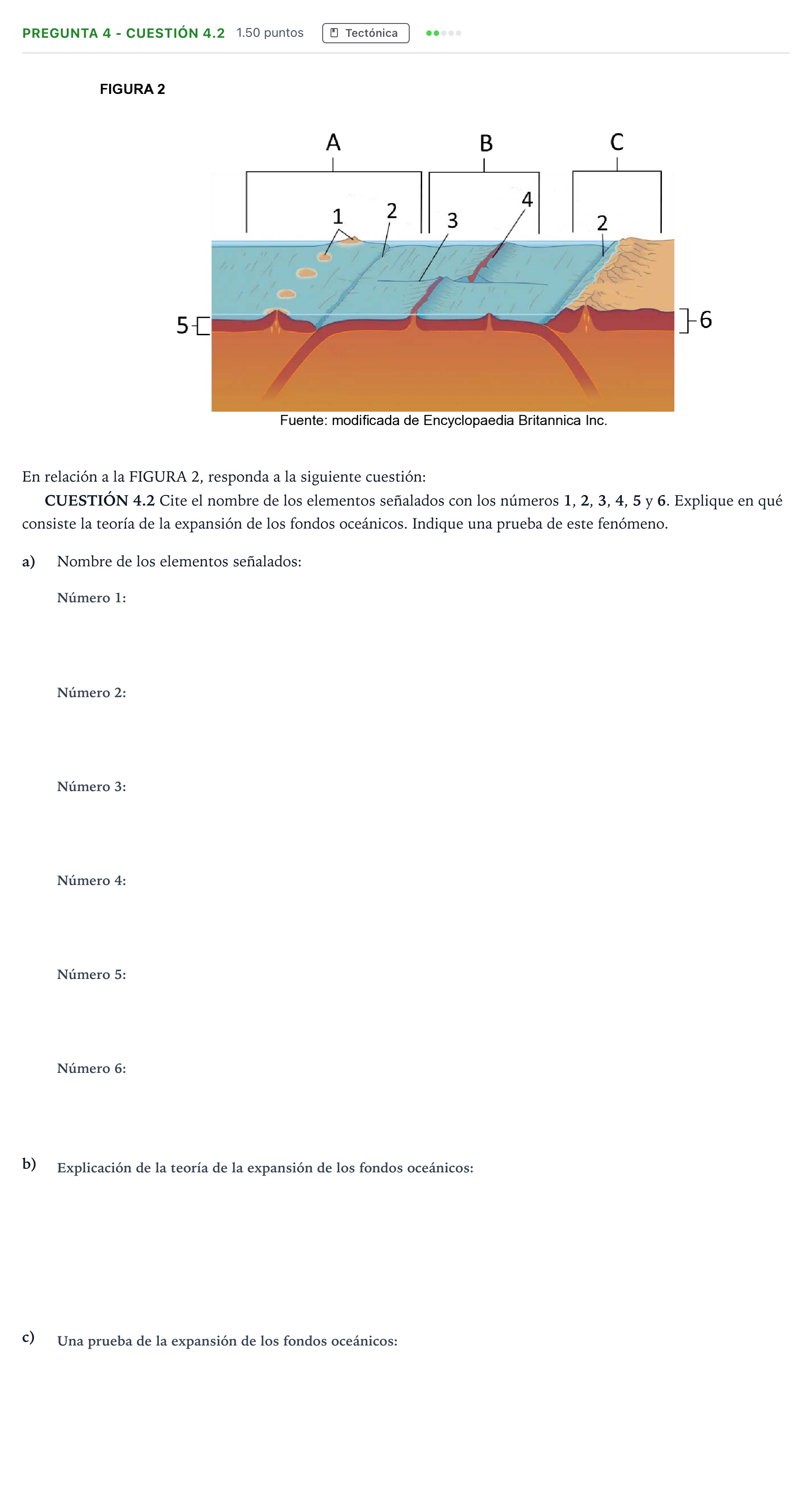 Enunciado: Pregunta 4 - CUESTIÓN 4.2 · Geología PAU Madrid Extraordinaria Coincidencias 2025