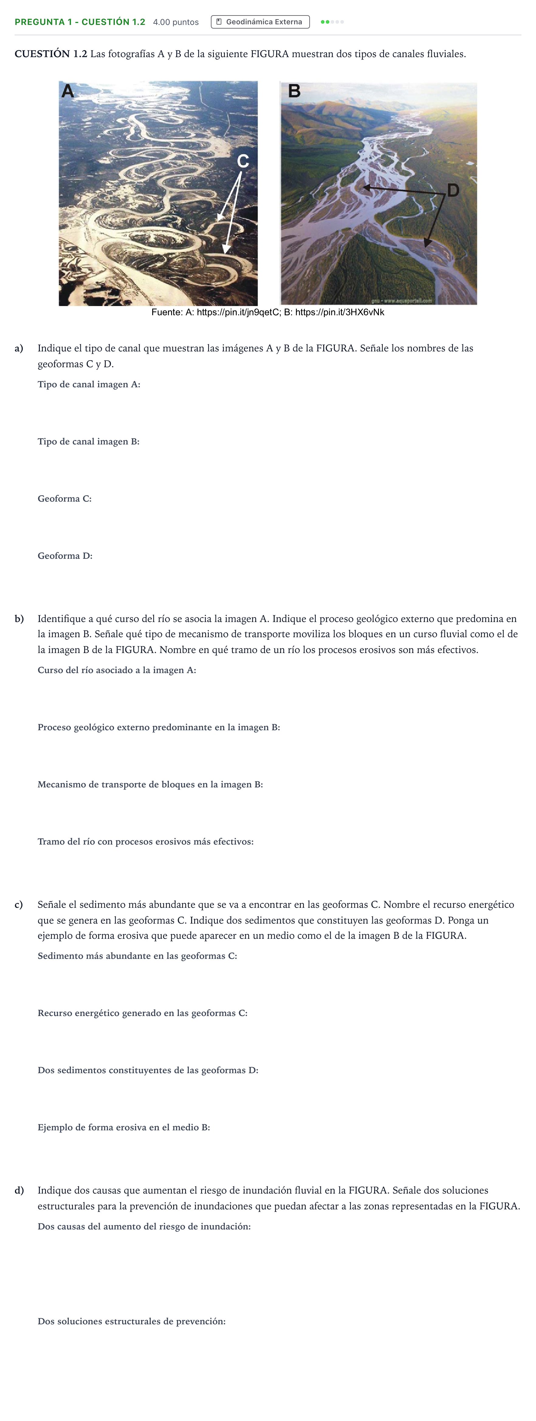 Enunciado: Pregunta 1 - Cuestión 1.2 · Geología PAU Madrid Modelo 2025