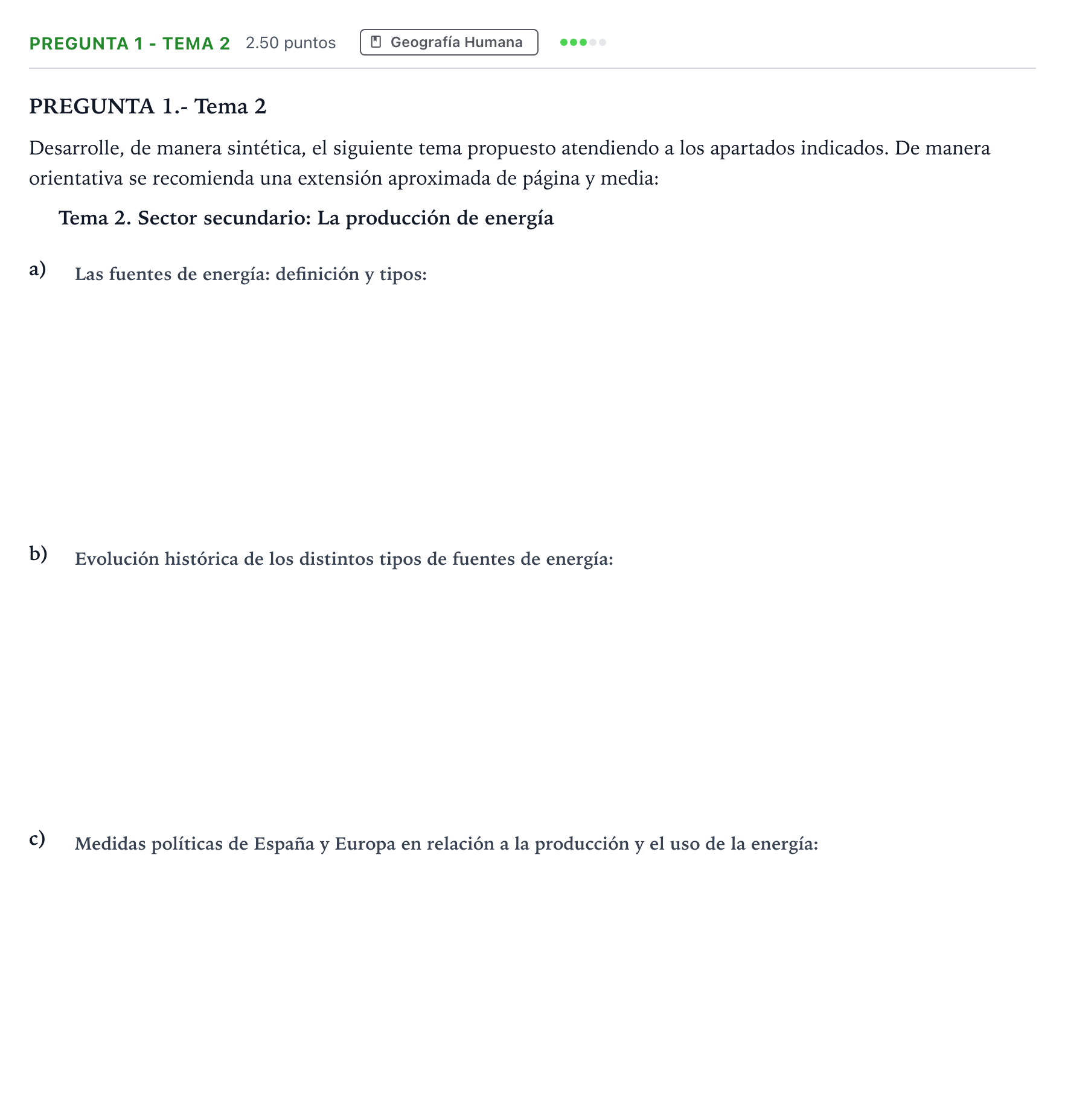 Enunciado: Pregunta 1 - Tema 2 · Geografía PAU Madrid Ordinaria Coincidencias 2025