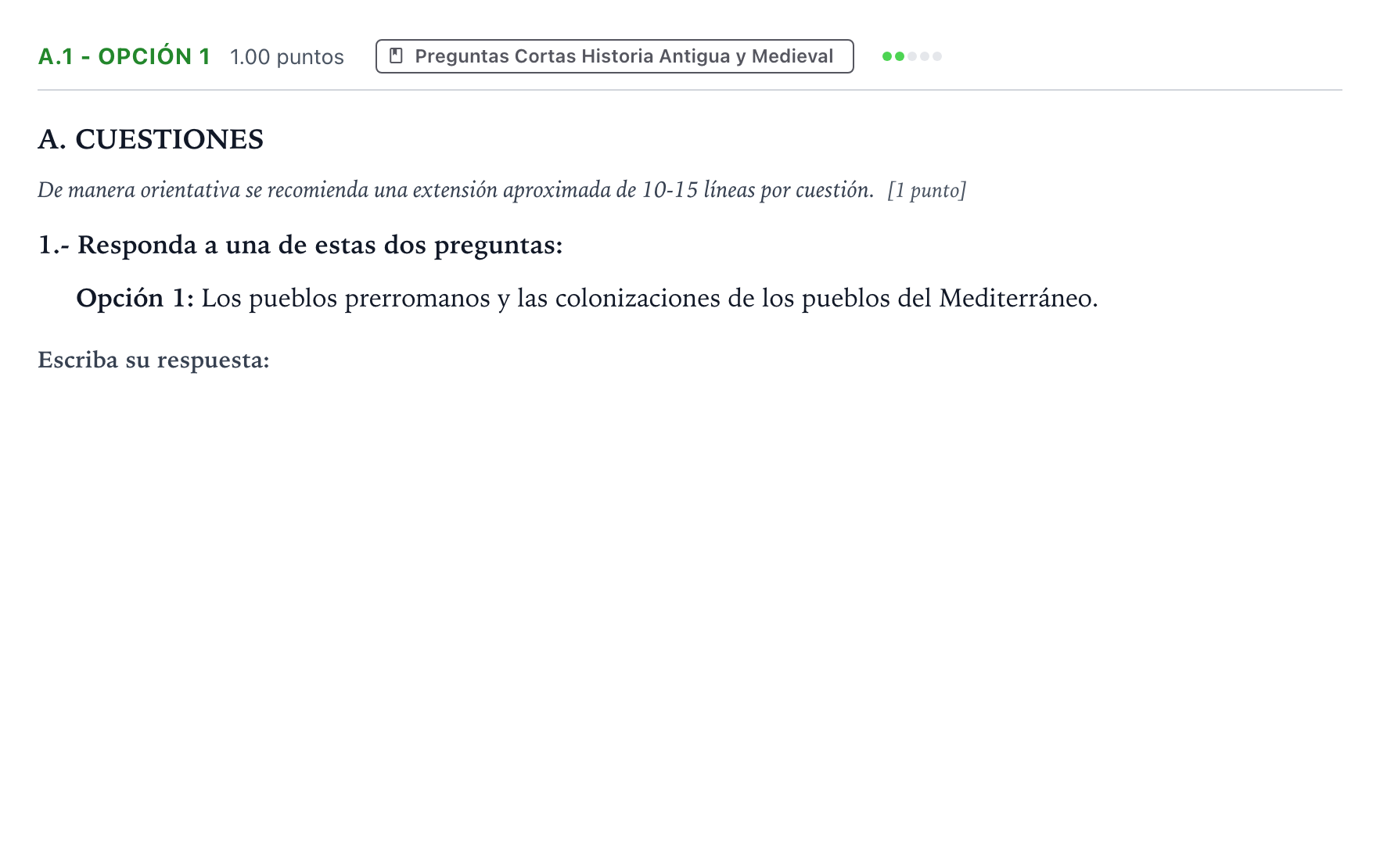 Enunciado: Ejercicio A.1 - Opción 1 · Historia de España PAU Madrid Ordinaria Coincidencias 2025
