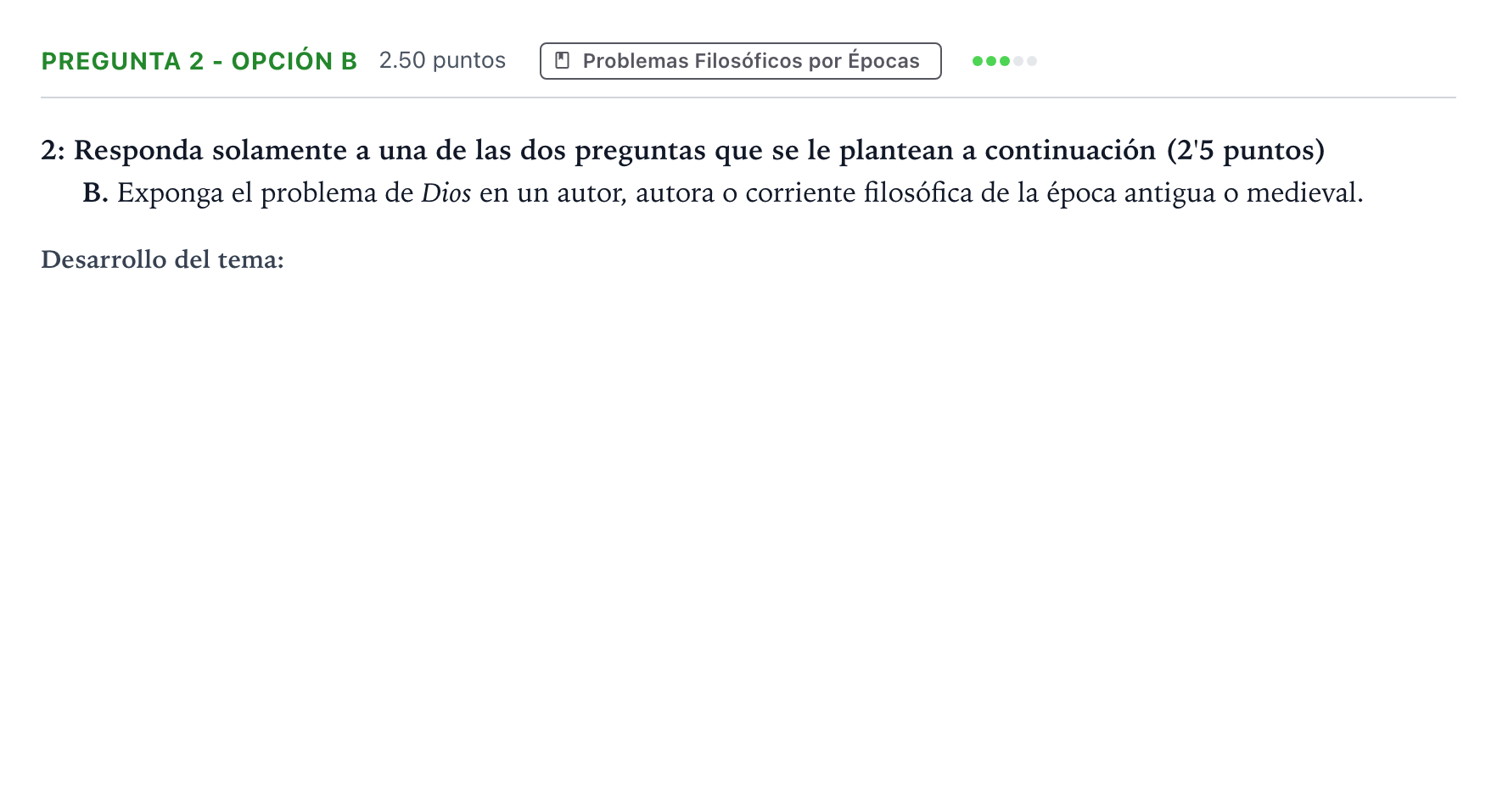 Enunciado: Pregunta 2 - Opción B · Historia de la Filosofía PAU Madrid Extraordinaria Coincidencias 2025