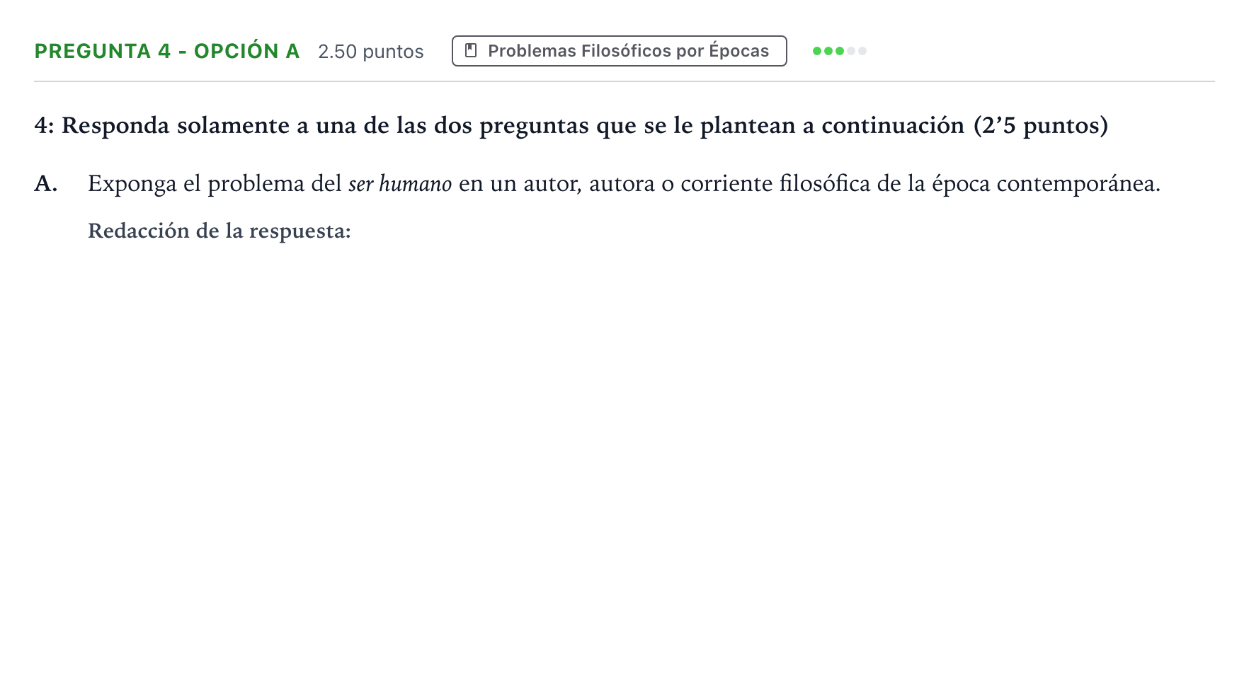 Enunciado: Pregunta 4 - Opción A · Historia de la Filosofía PAU Madrid Extraordinaria Coincidencias 2025
