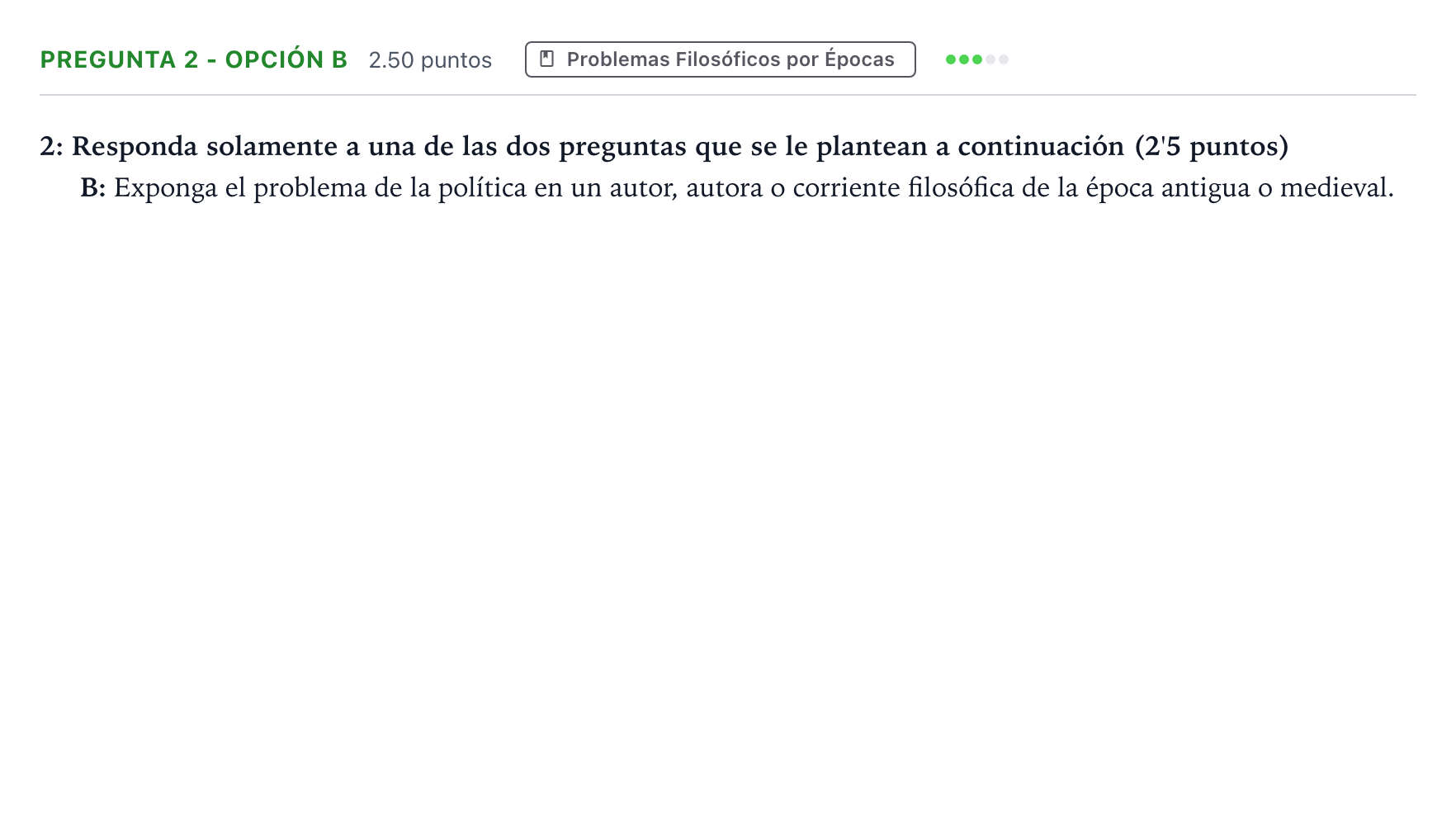 Enunciado: Pregunta 2 - Opción B · Historia de la Filosofía PAU Madrid Modelo 2025