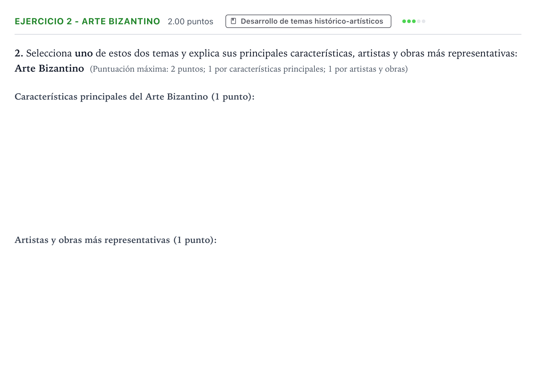 Enunciado: Ejercicio 2 - Arte Bizantino · Historia del Arte PAU Madrid Extraordinaria 2025