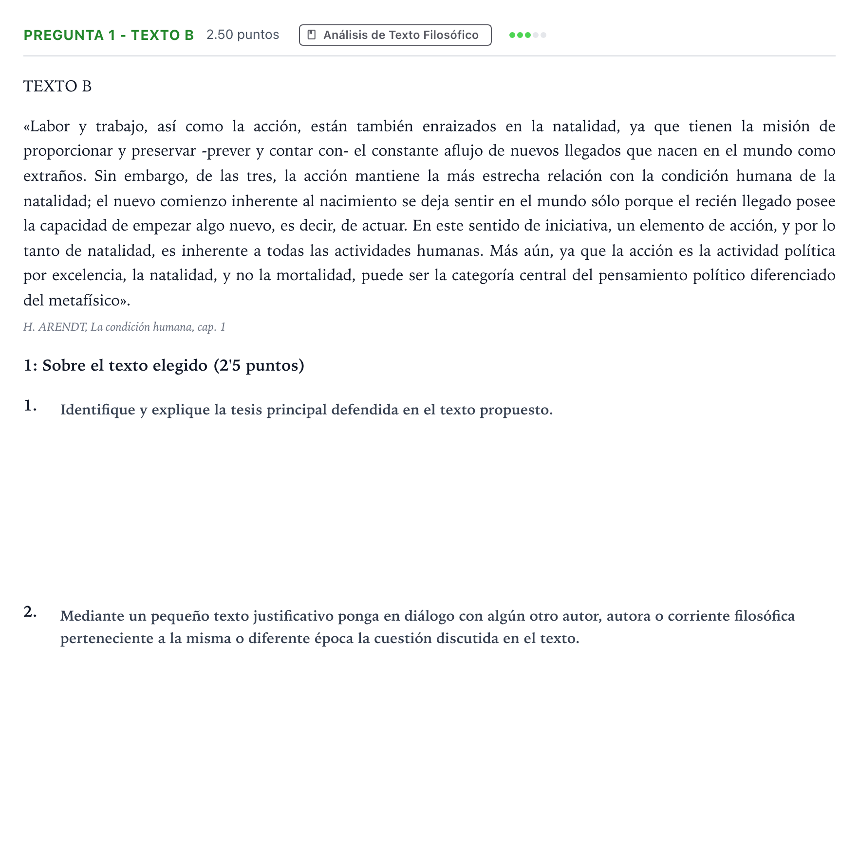 Enunciado: Pregunta 1 - Texto B · Historia de la Filosofía PAU Madrid Ordinaria 2025