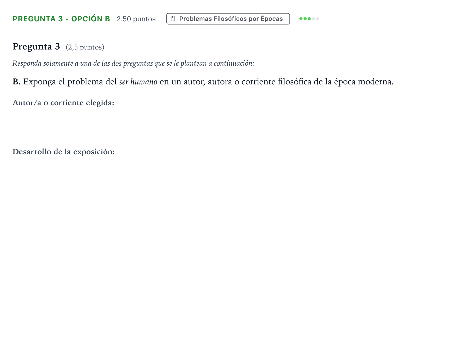 Enunciado: Pregunta 3 - Opción B · Historia de la Filosofía PAU Madrid Ordinaria 2025