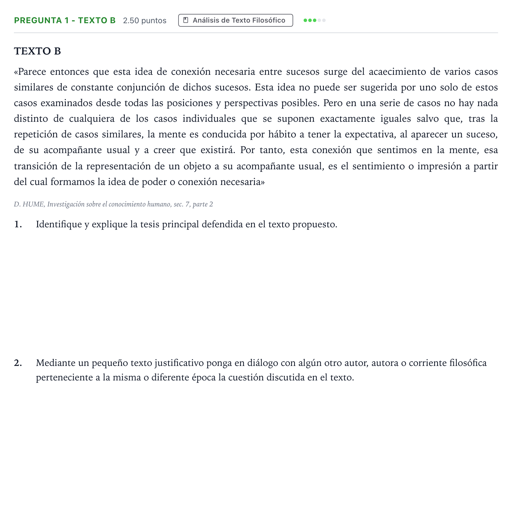 Enunciado: Pregunta 1 - Texto B · Historia de la Filosofía PAU Madrid Ordinaria Coincidencias 2025