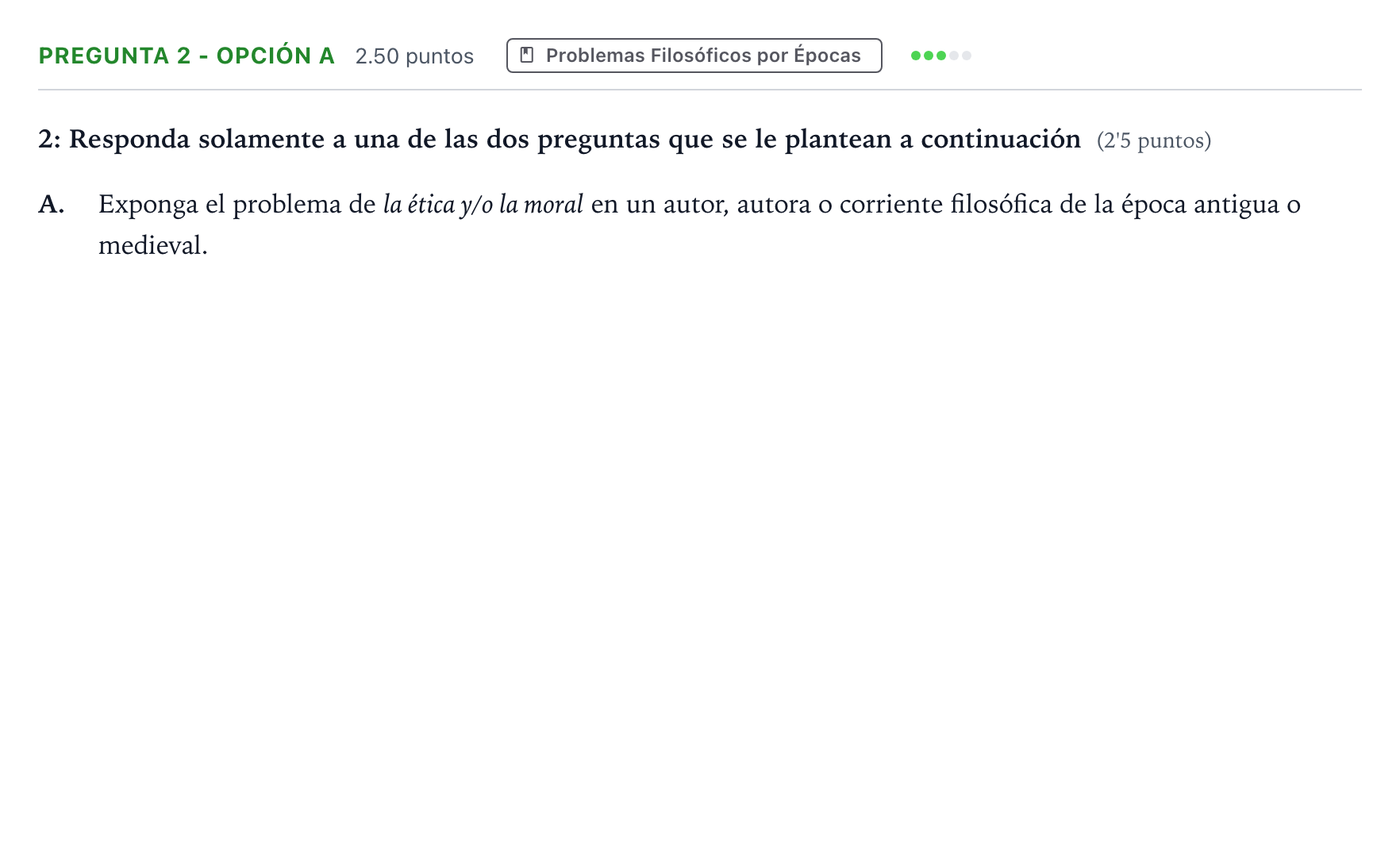 Enunciado: Pregunta 2 - Opción A · Historia de la Filosofía PAU Madrid Ordinaria Coincidencias 2025