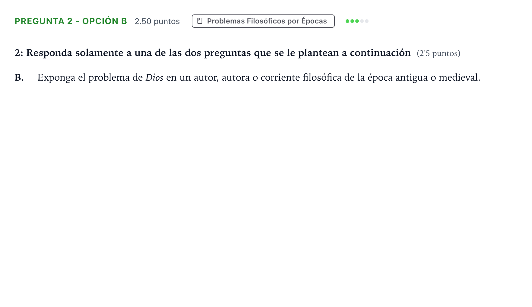 Enunciado: Pregunta 2 - Opción B · Historia de la Filosofía PAU Madrid Ordinaria Coincidencias 2025