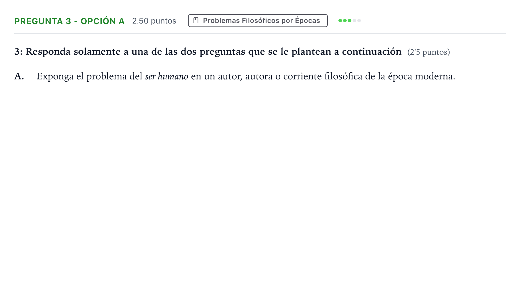 Enunciado: Pregunta 3 - Opción A · Historia de la Filosofía PAU Madrid Ordinaria Coincidencias 2025