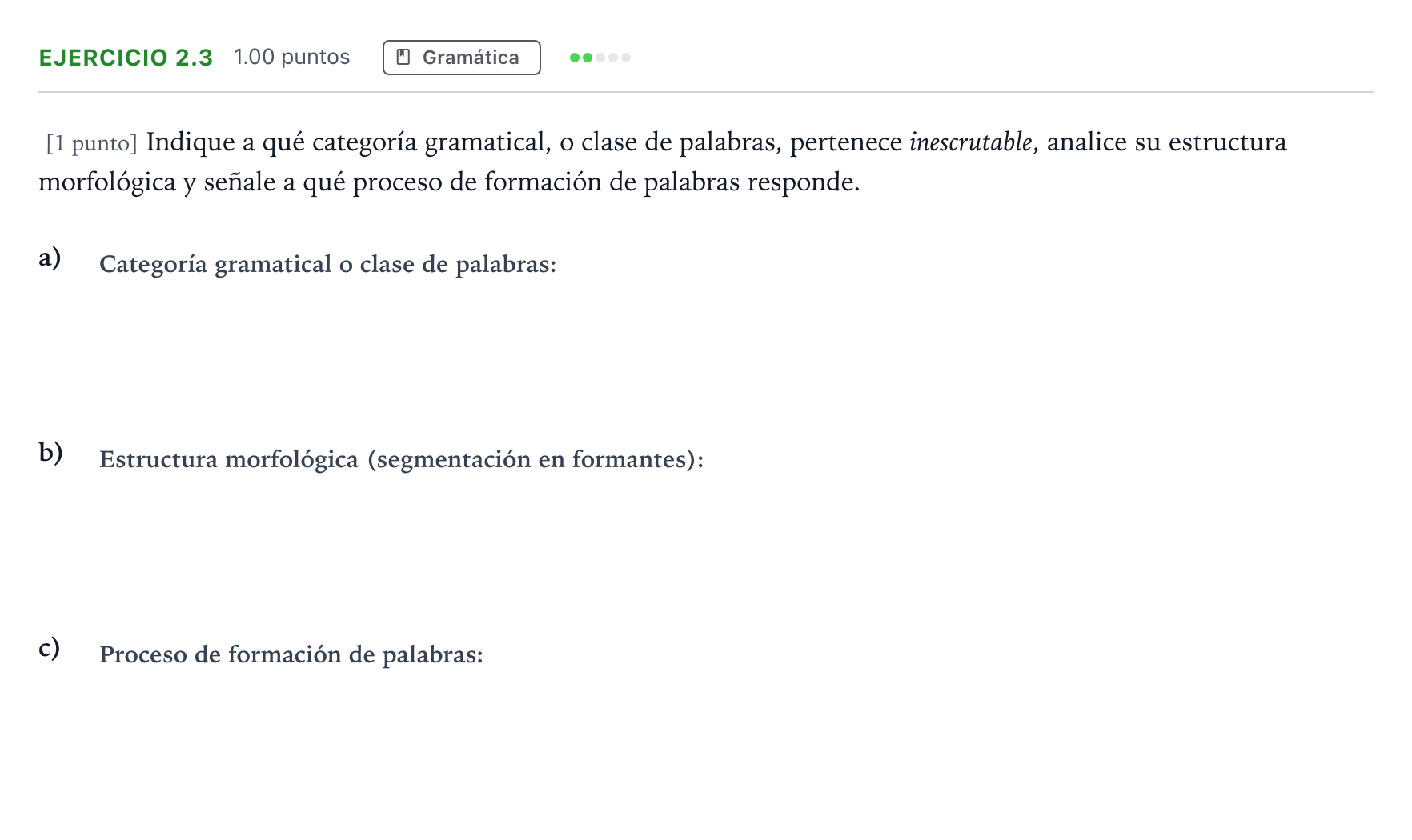 Enunciado: Ejercicio 2.3 · Lengua Castellana y Literatura II PAU Madrid Extraordinaria 2025