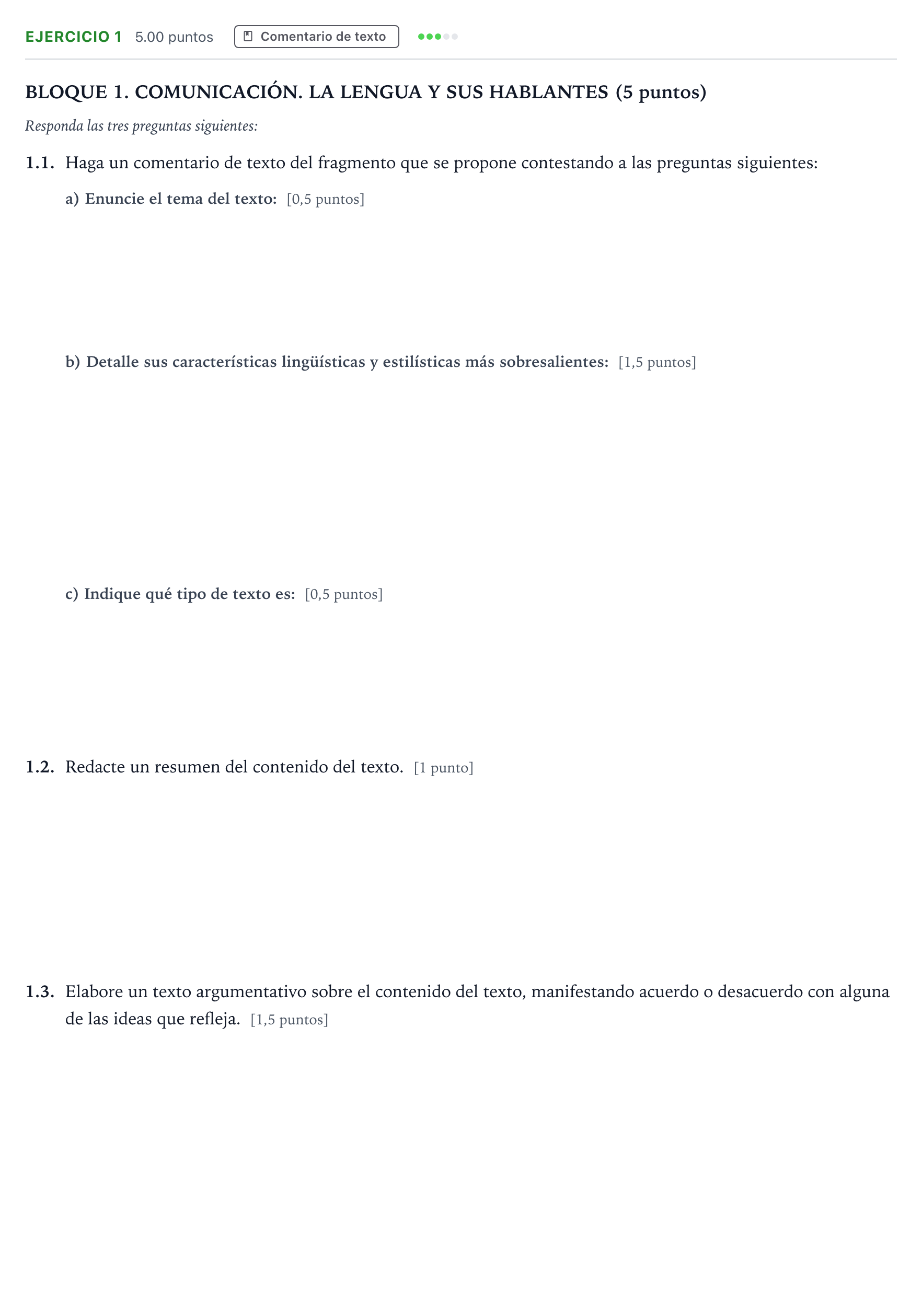 Enunciado: Problema 1 · Lengua Castellana y Literatura II PAU Madrid Extraordinaria Coincidencias 2025