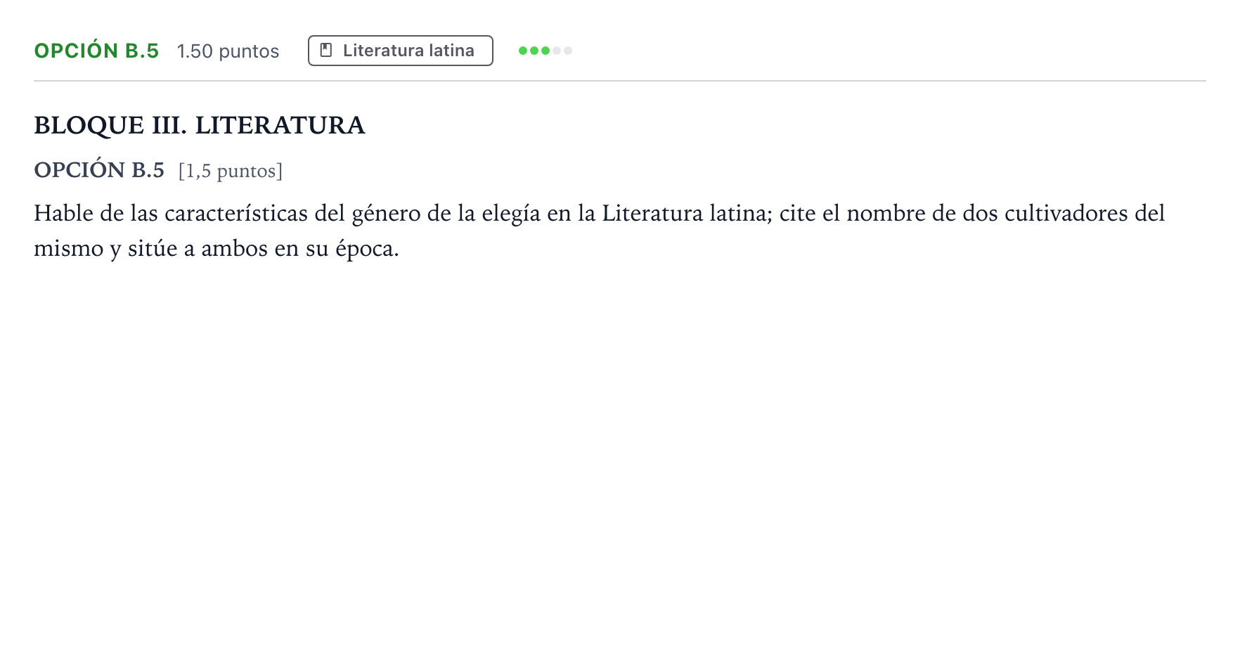 Enunciado: Opción B.5 · Latín II PAU Madrid Ordinaria 2025