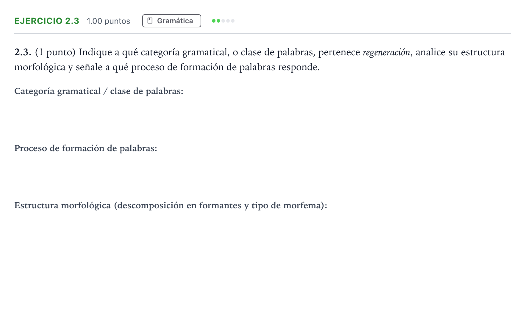 Enunciado: Ejercicio 2.3 · Lengua Castellana y Literatura II PAU Madrid Ordinaria 12:00 2025