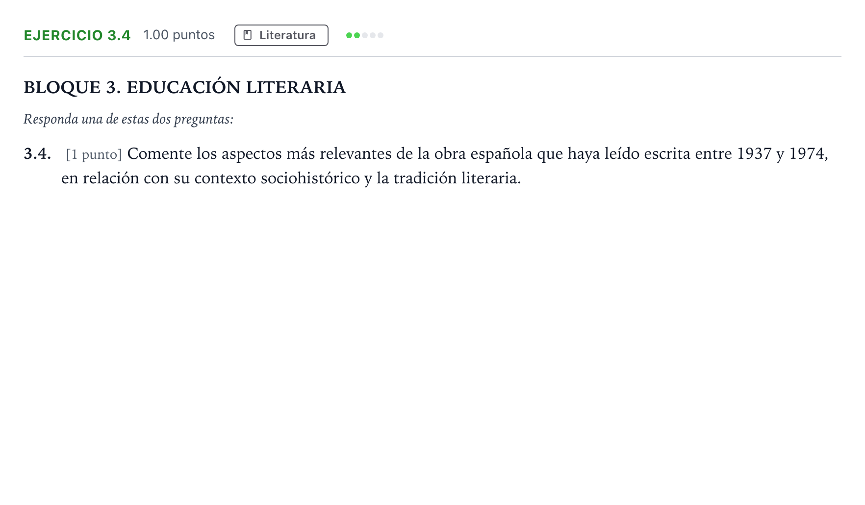 Enunciado: Ejercicio 3.4 · Lengua Castellana y Literatura II PAU Madrid Ordinaria 12:00 2025