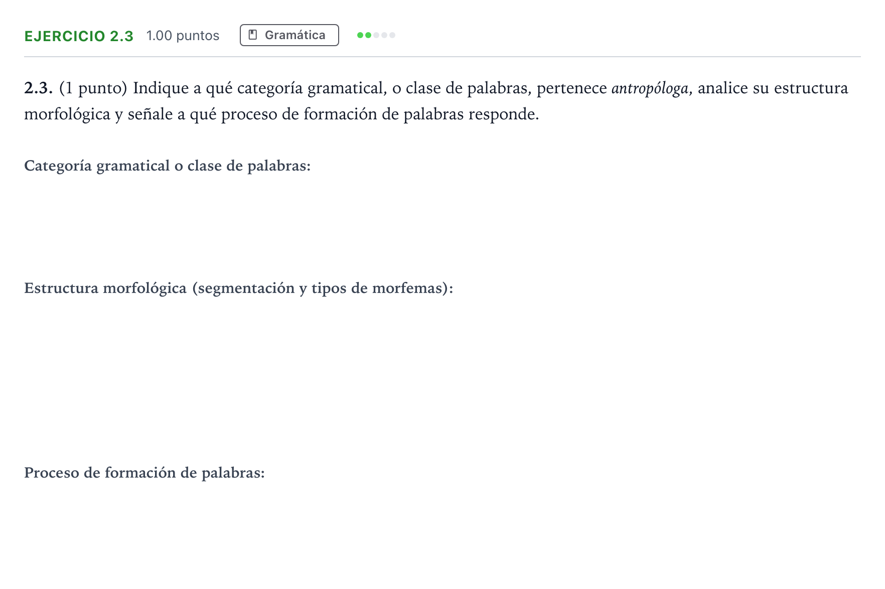 Enunciado: Ejercicio 2.3 · Lengua Castellana y Literatura II PAU Madrid Ordinaria 9:30 2025