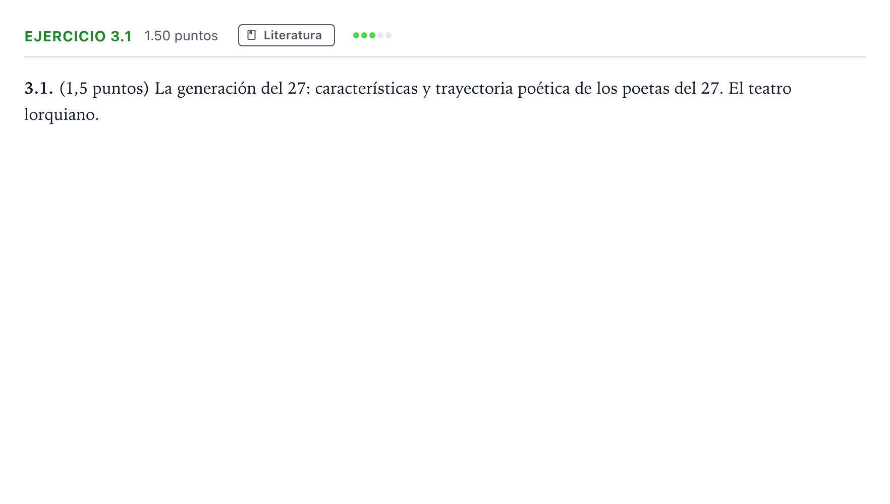 Enunciado: Ejercicio 3.1 · Lengua Castellana y Literatura II PAU Madrid Ordinaria 9:30 2025