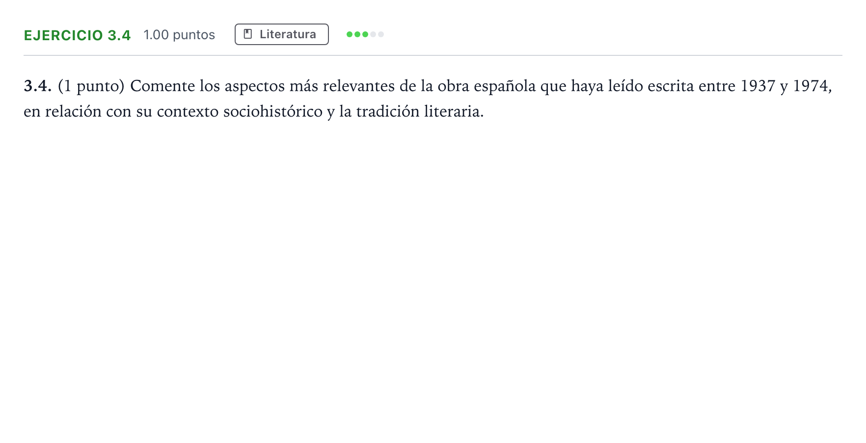 Enunciado: Ejercicio 3.4 · Lengua Castellana y Literatura II PAU Madrid Ordinaria 9:30 2025