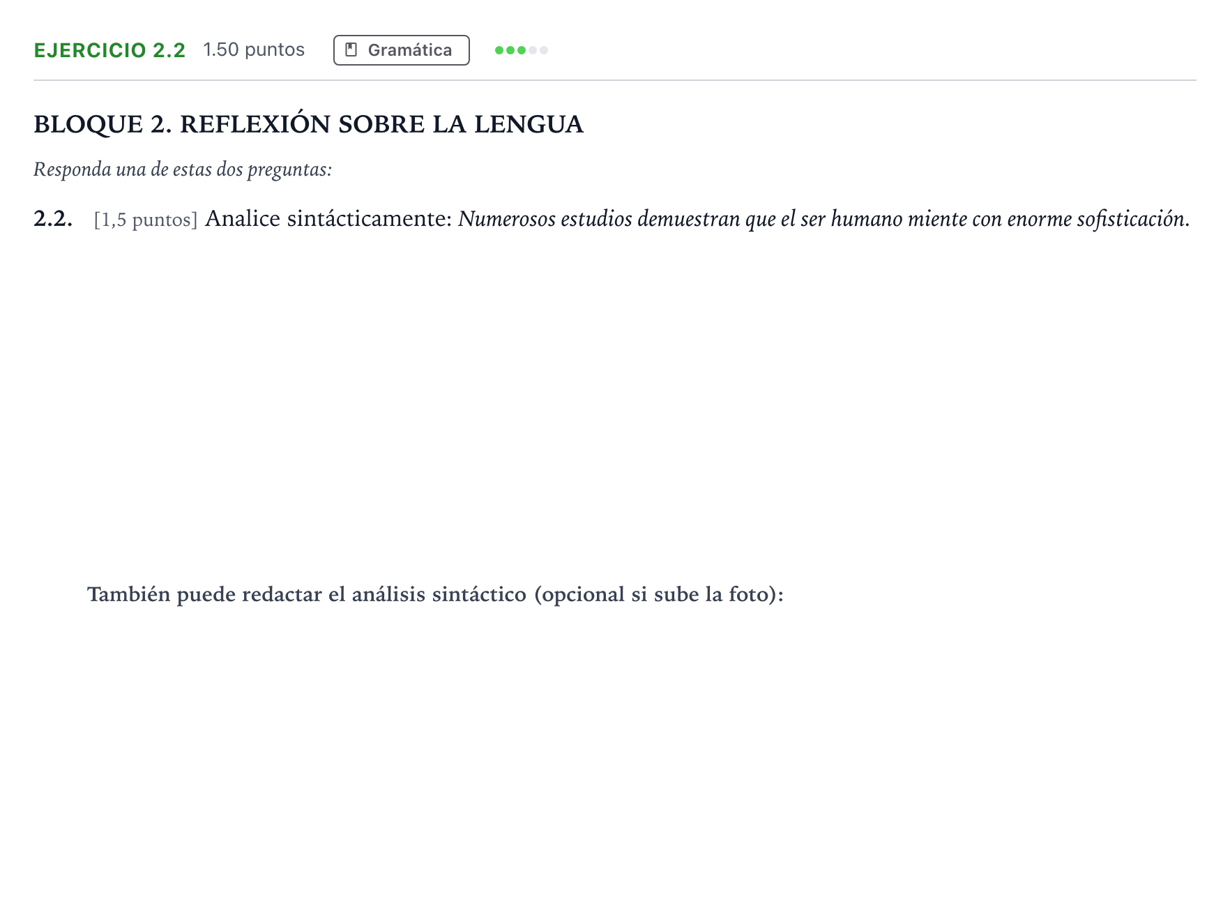 Enunciado: Ejercicio 2.2 · Lengua Castellana y Literatura II PAU Madrid Ordinaria Coincidencias 2025
