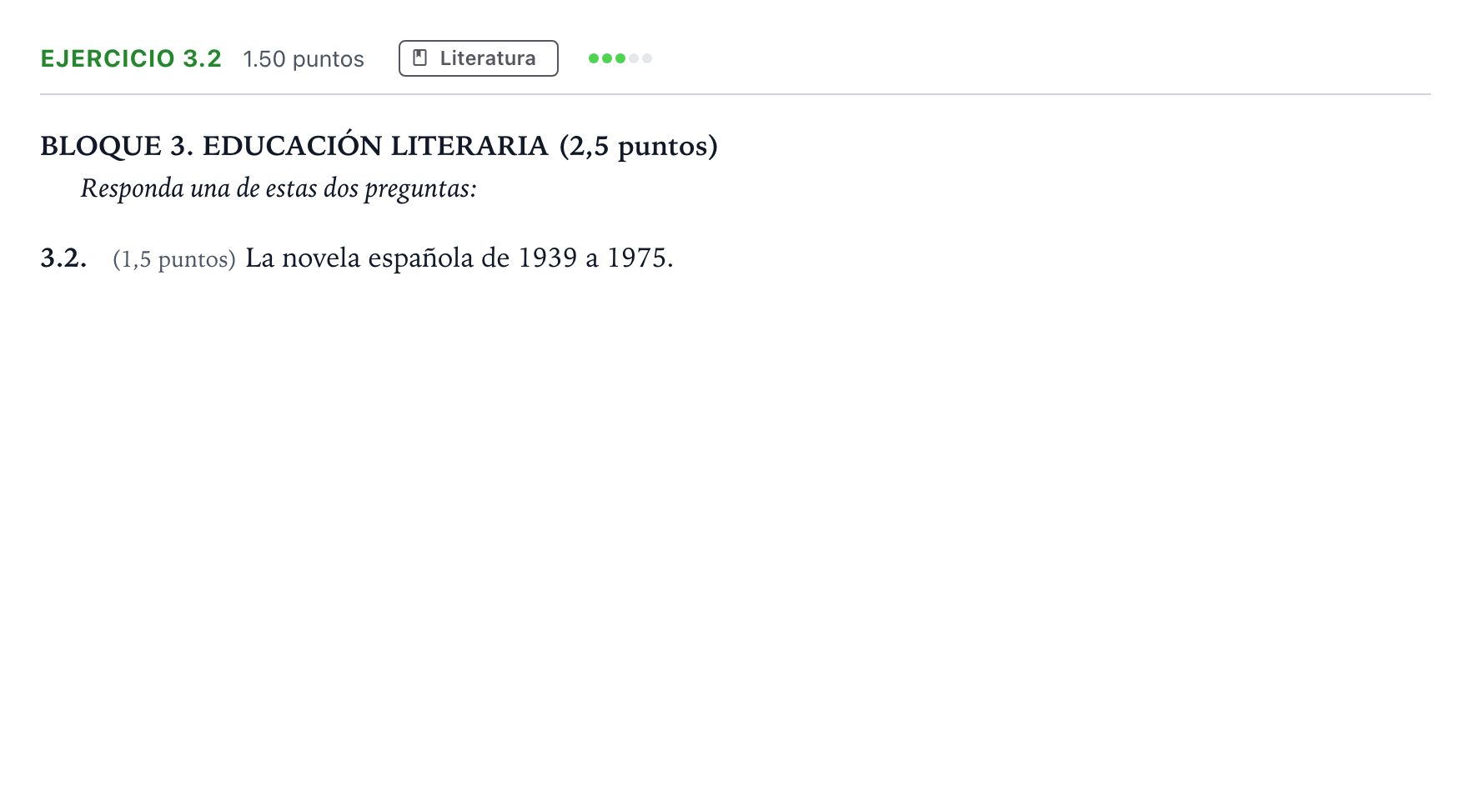 Enunciado: Ejercicio 3.2 · Lengua Castellana y Literatura II PAU Madrid Ordinaria Coincidencias 2025