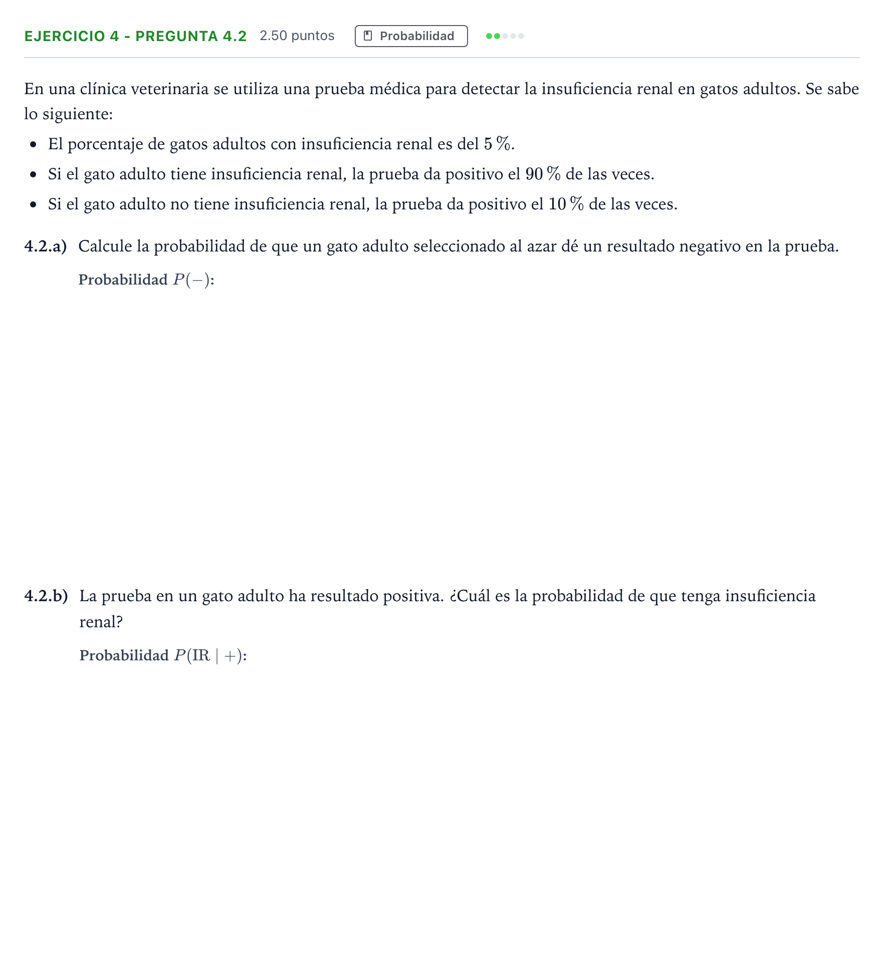 Enunciado: Ejercicio 4 - Pregunta 4.2 · Matemáticas aplicadas a las Ciencias Sociales II PAU Madrid Extraordinaria 2025