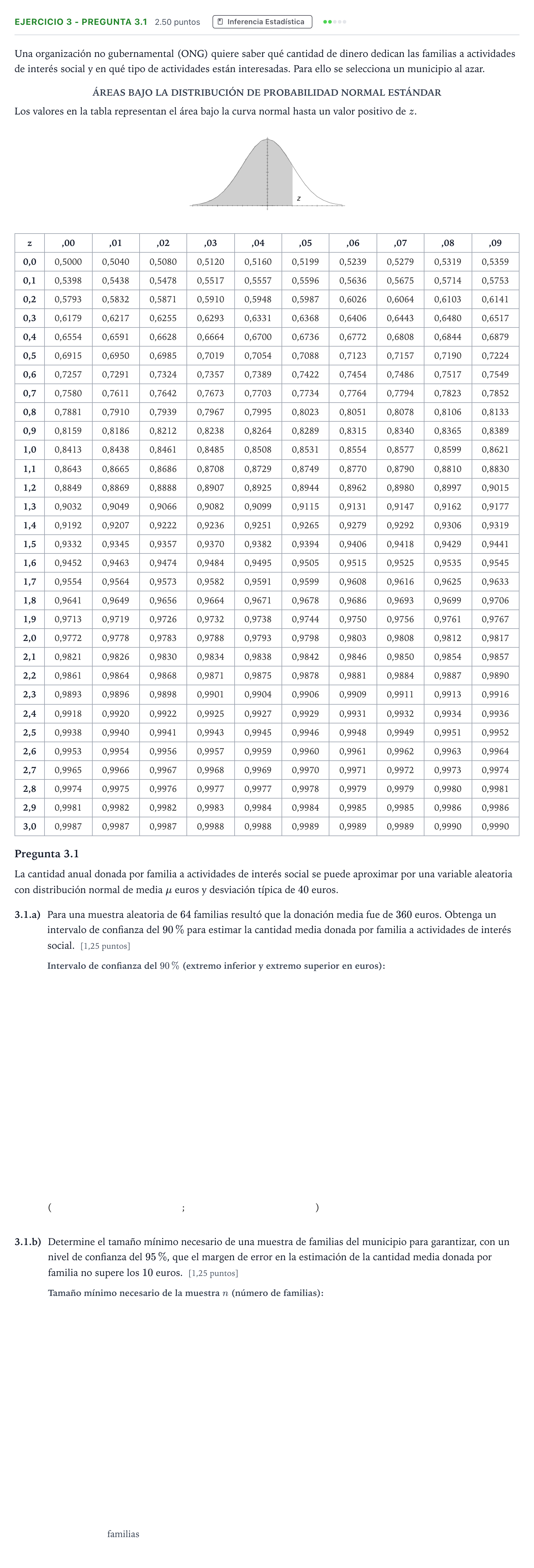 Enunciado: Ejercicio 3 - Pregunta 3.1 · Matemáticas aplicadas a las Ciencias Sociales II PAU Madrid Extraordinaria Coincidencias 2025