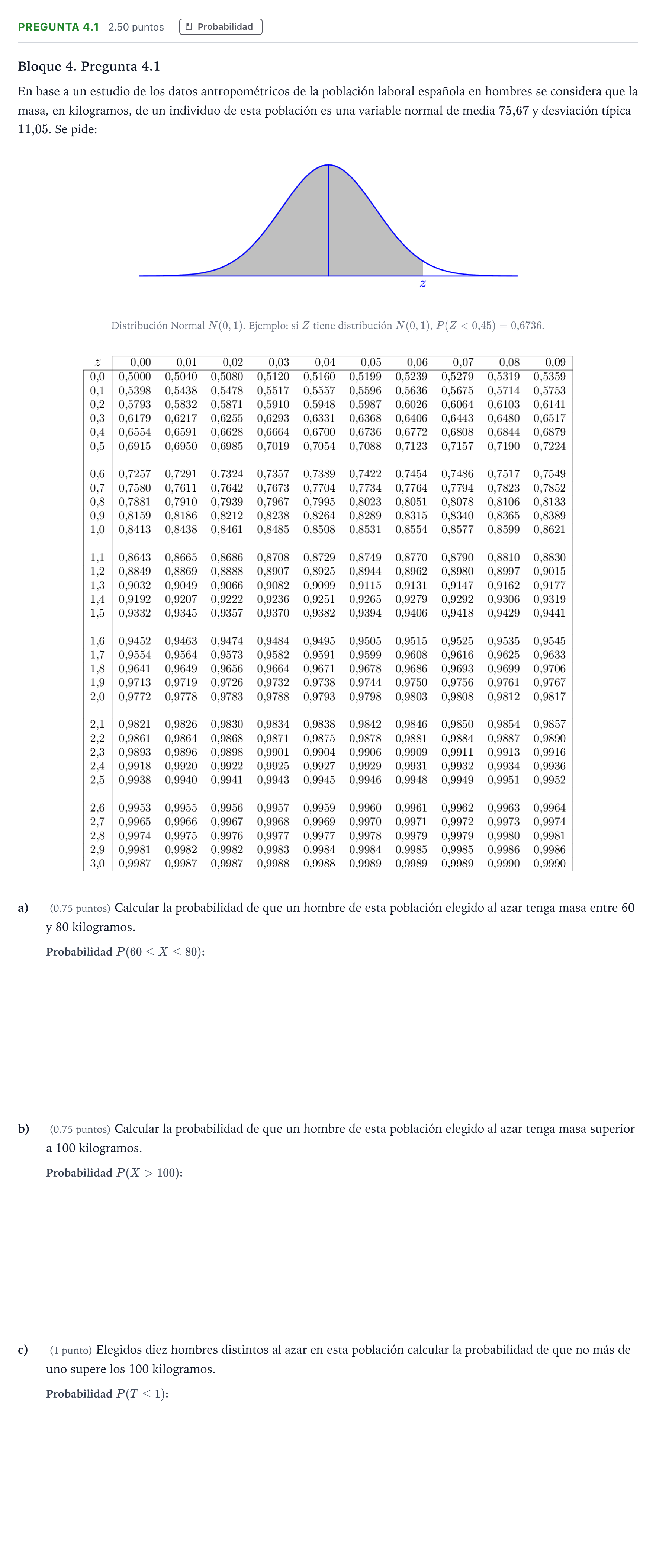 Enunciado: Pregunta 4.1 · Matemáticas II PAU Madrid Extraordinaria 2025