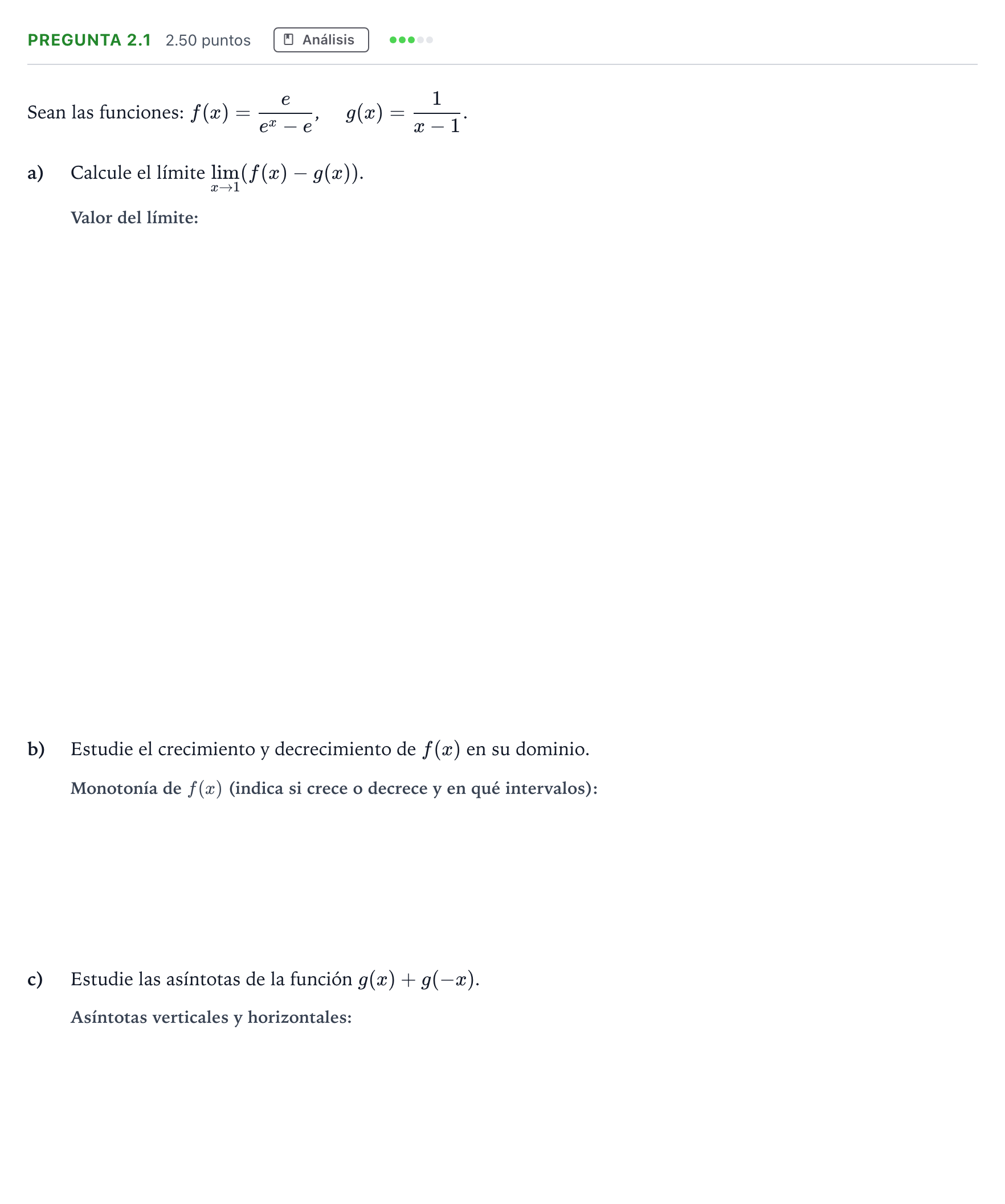Enunciado: Pregunta 2.1 · Matemáticas II PAU Madrid Extraordinaria Coincidencias 2025