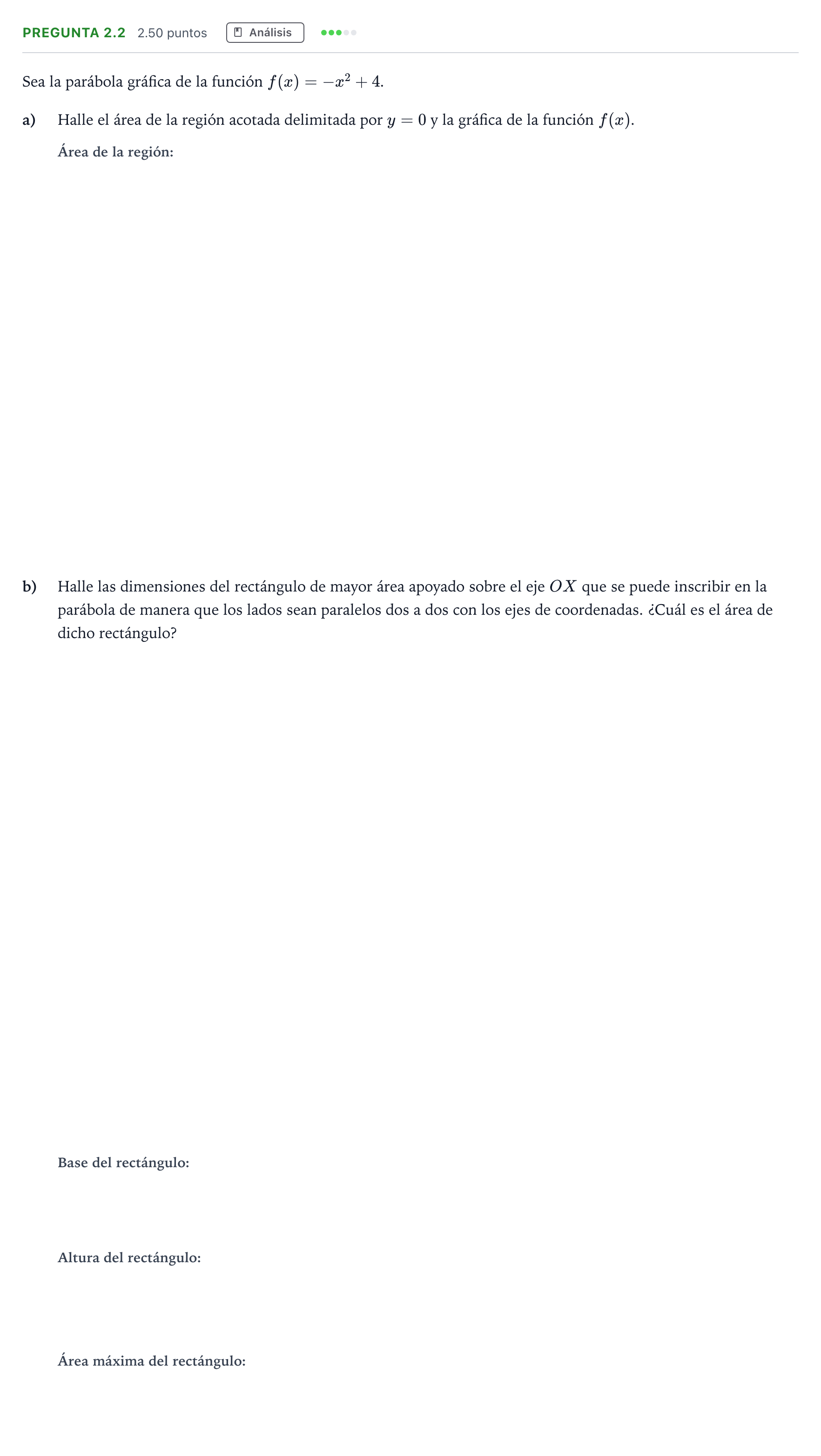 Enunciado: Pregunta 2.2 · Matemáticas II PAU Madrid Extraordinaria Coincidencias 2025