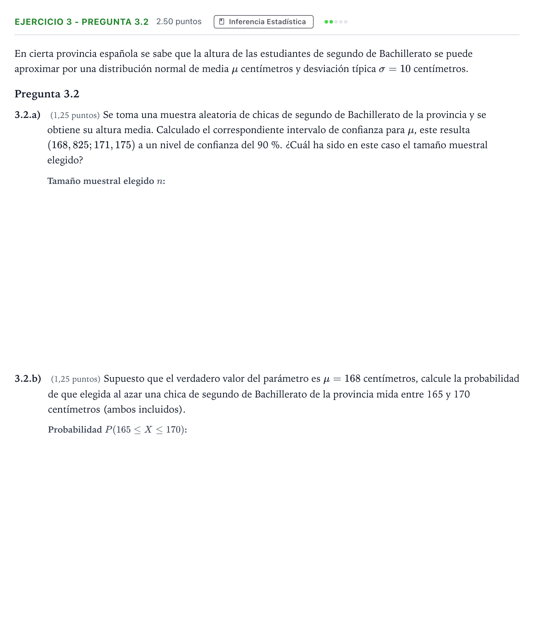 Enunciado: Ejercicio 3 - Pregunta 3.2 · Matemáticas aplicadas a las Ciencias Sociales II PAU Madrid Ordinaria Coincidencias 2025