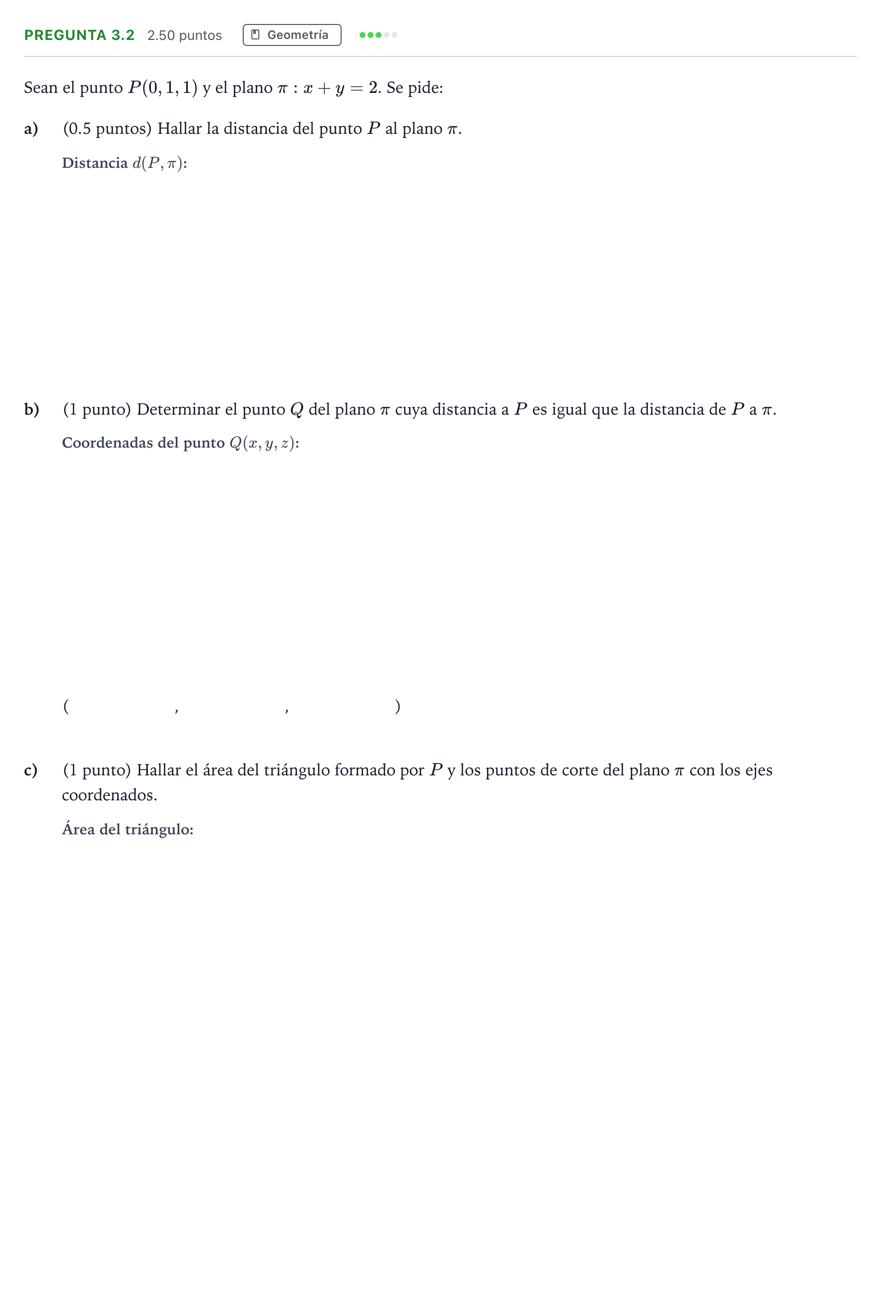 Enunciado: Pregunta 3.2 · Matemáticas II PAU Madrid Ordinaria 2025