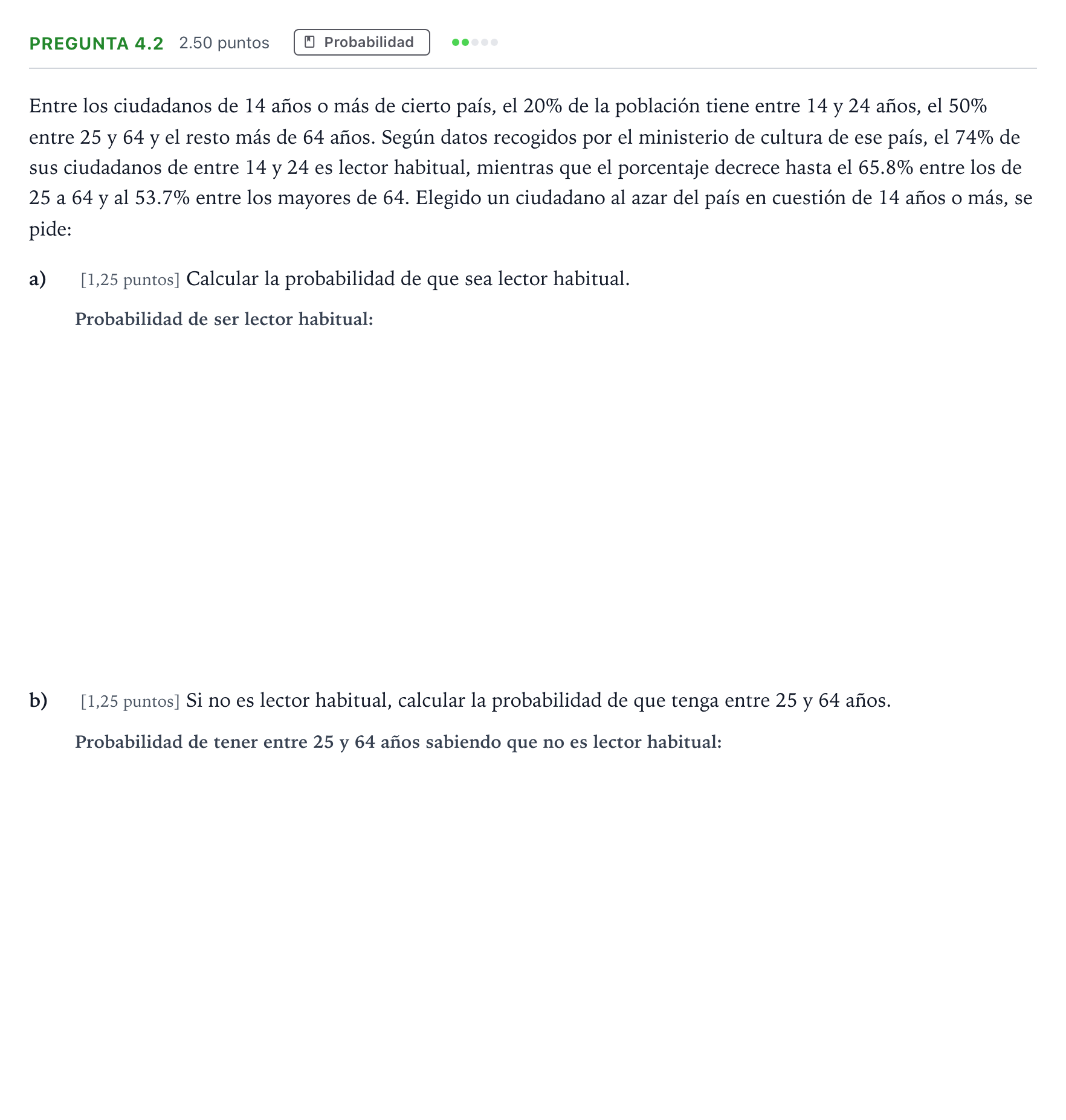 Enunciado: Pregunta 4.2 · Matemáticas II PAU Madrid Ordinaria 2025