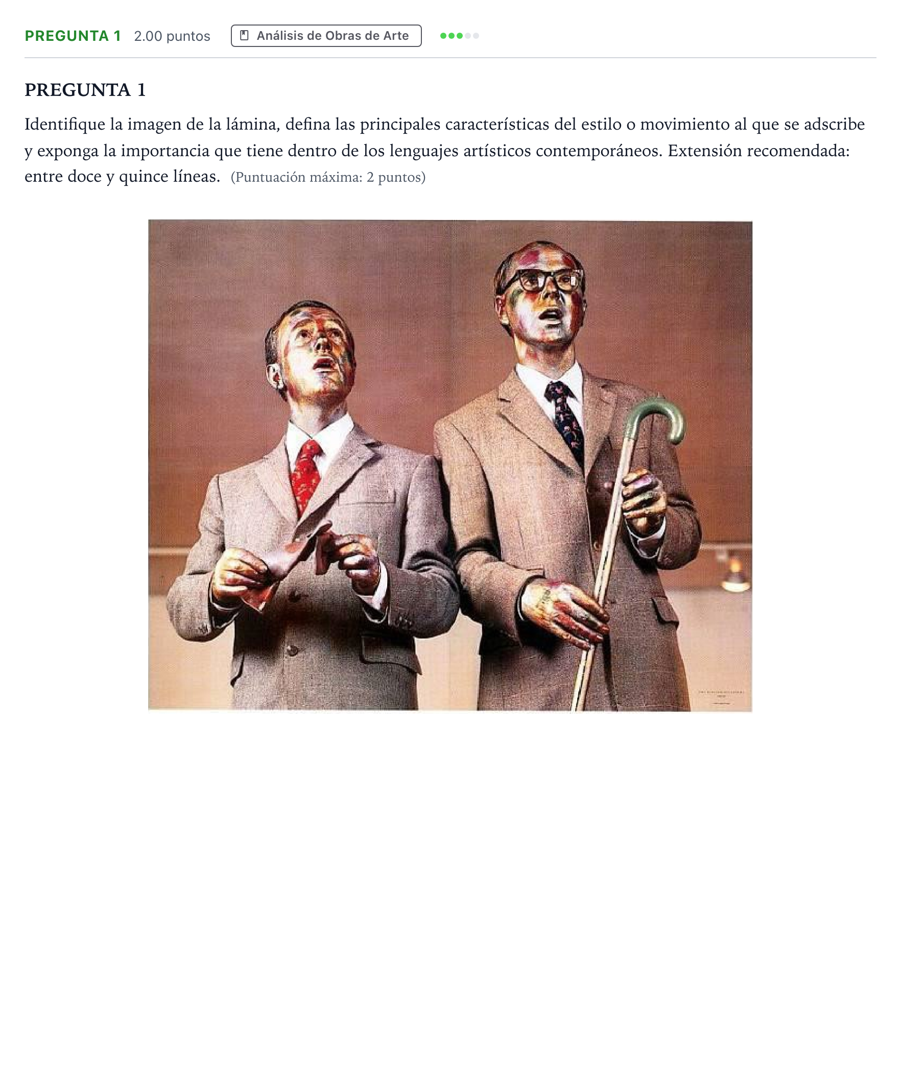 Enunciado: Pregunta 1 · Movimientos Culturales y Artísticos PAU Madrid Modelo 2025