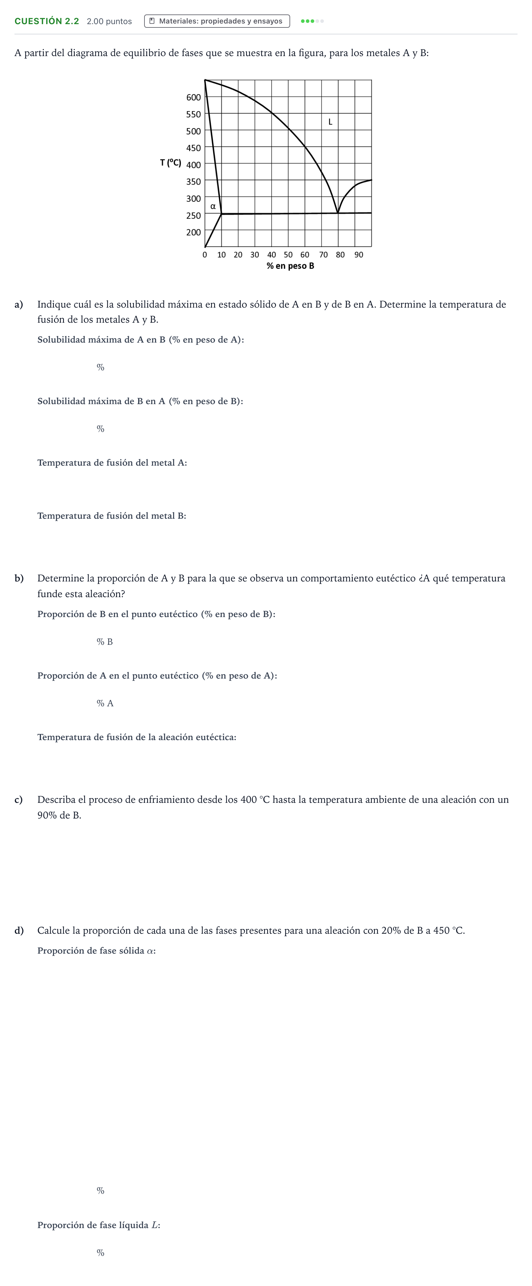 Enunciado: Cuestión 2.2 · Tecnología e Ingeniería II PAU Madrid Extraordinaria 2025