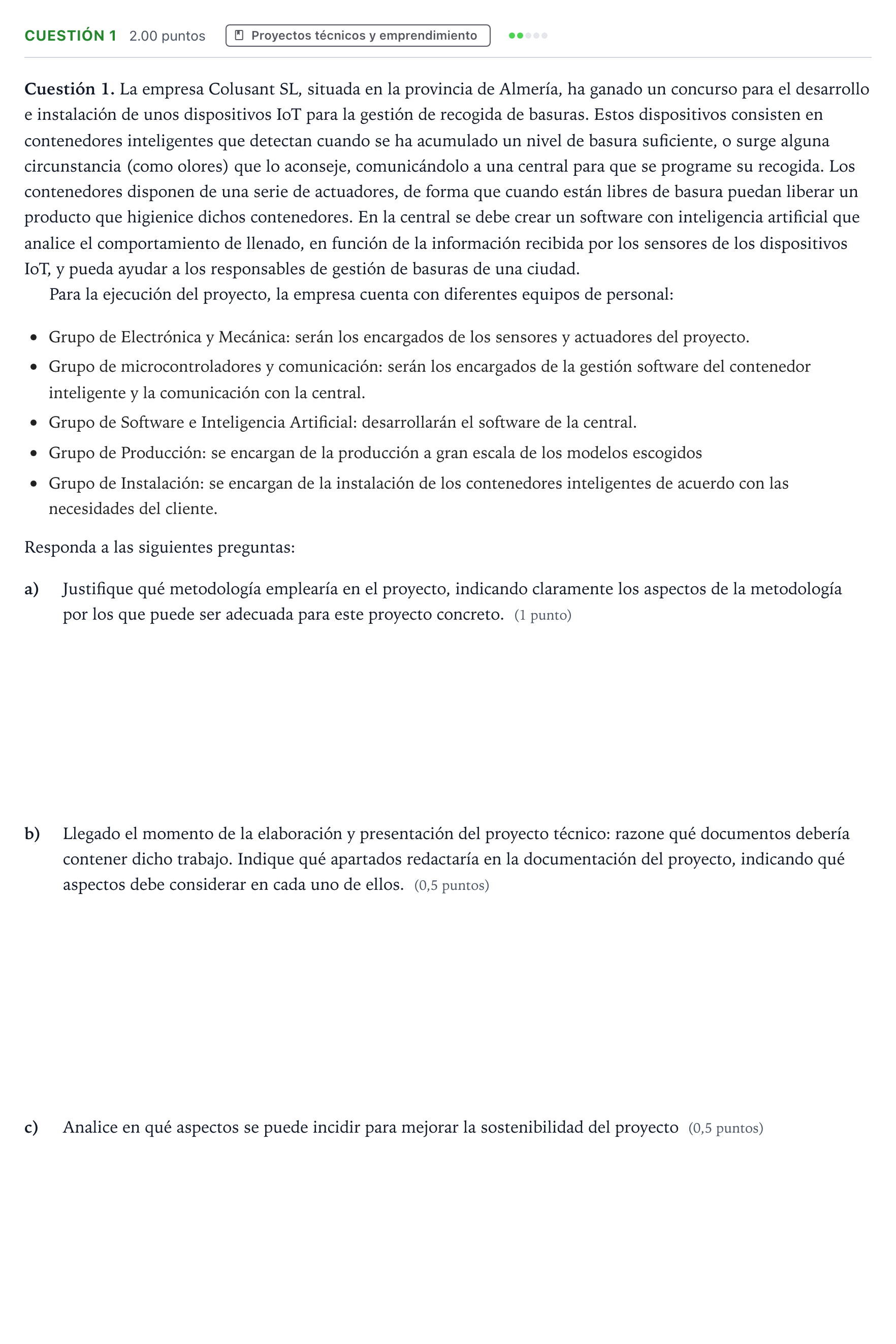 Enunciado: Cuestión 1 · Tecnología e Ingeniería II PAU Madrid Modelo 2025