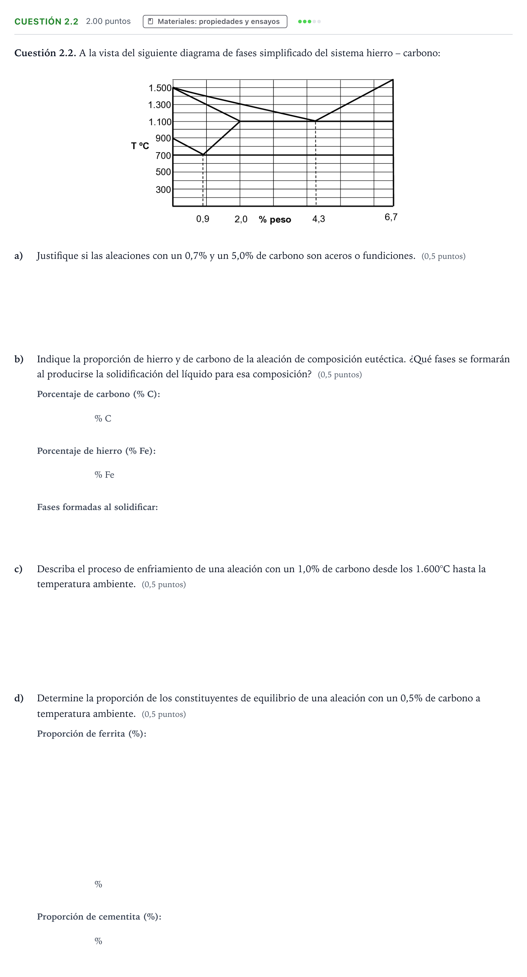 Enunciado: Cuestión 2.2 · Tecnología e Ingeniería II PAU Madrid Modelo 2025