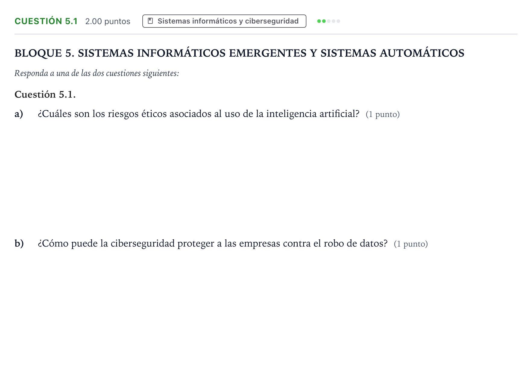 Enunciado: Cuestión 5.1 · Tecnología e Ingeniería II PAU Madrid Ordinaria 2025