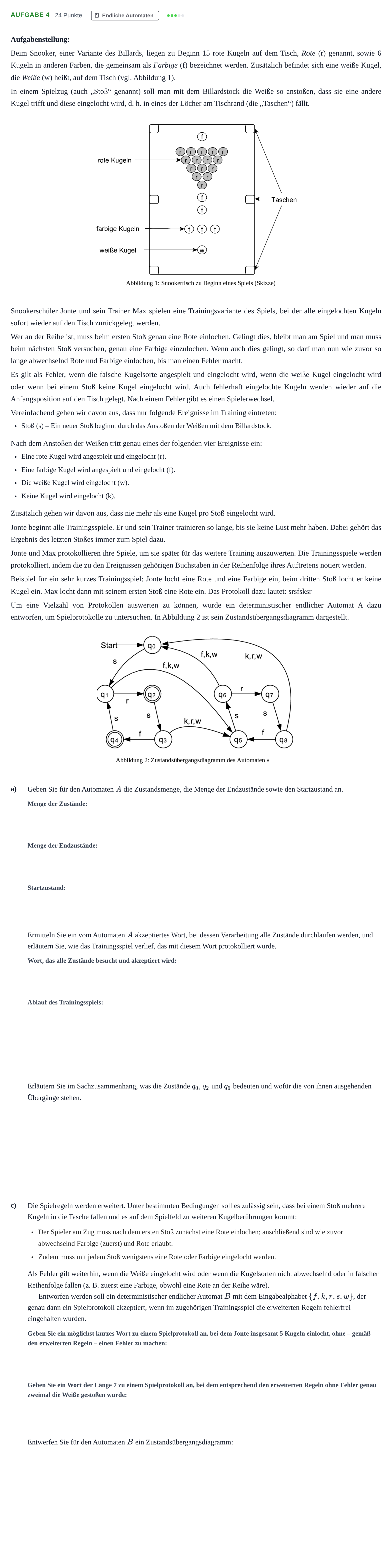 Aufgabenstellung: Aufgabe 4 - Endliche Automaten · Abitur NRW Informatik LK · Haupttermin 2023