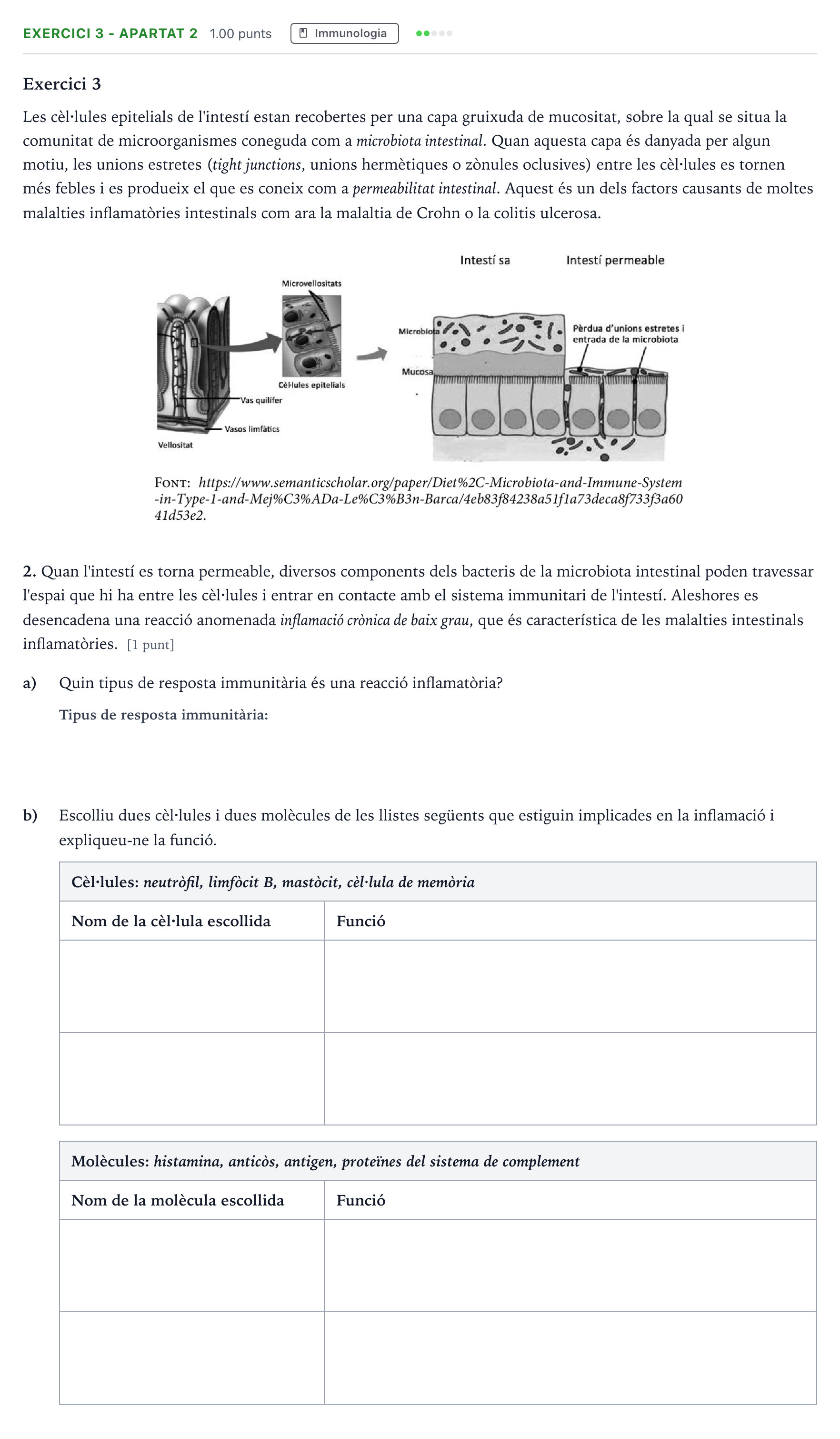 Enunciado: Exercici 3 - Apartat 2 · Biología Selectividad Cataluña Juny Serie 2 2021