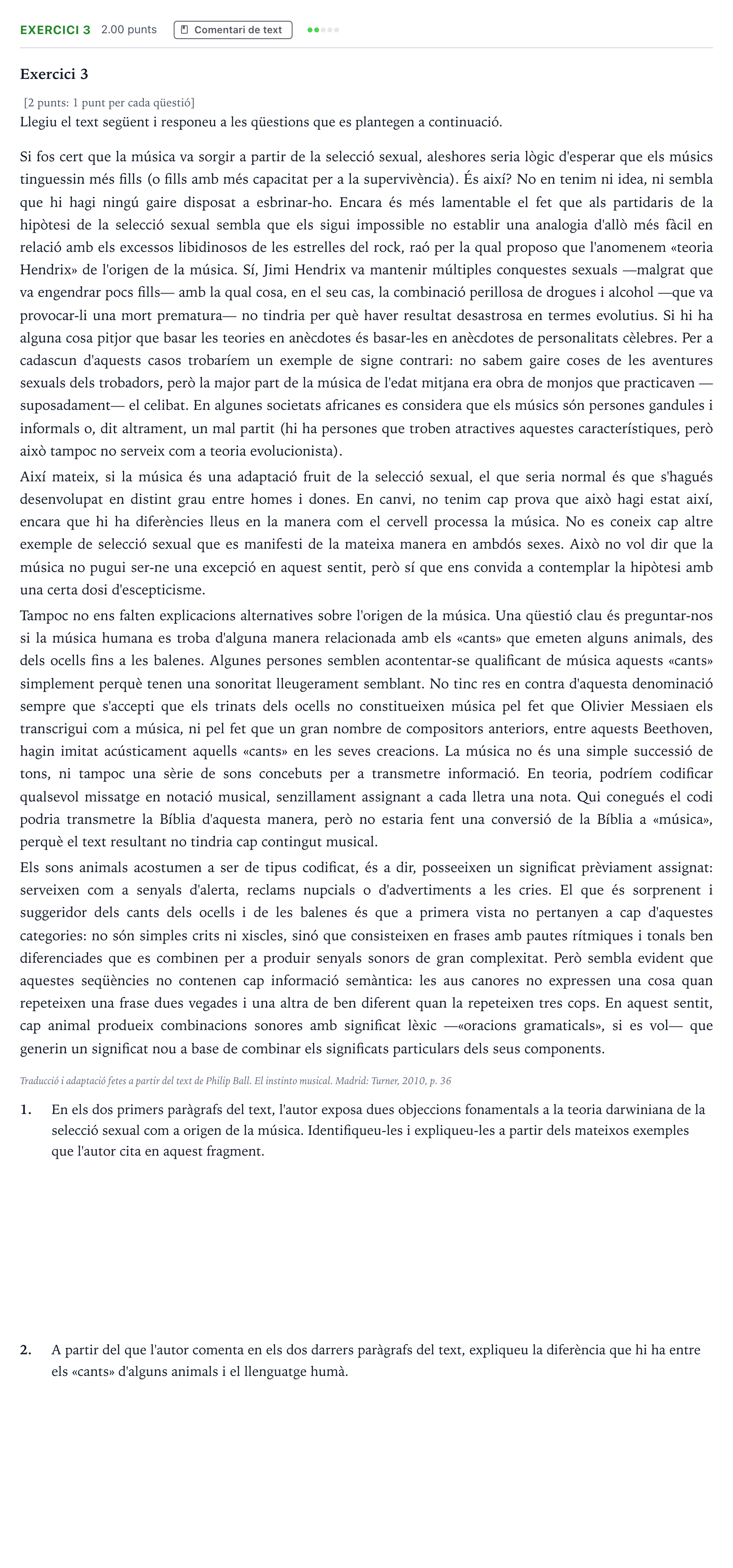 Enunciado: Exercici 3 · Análisis Musical Selectividad Cataluña Juny Serie 2 2021