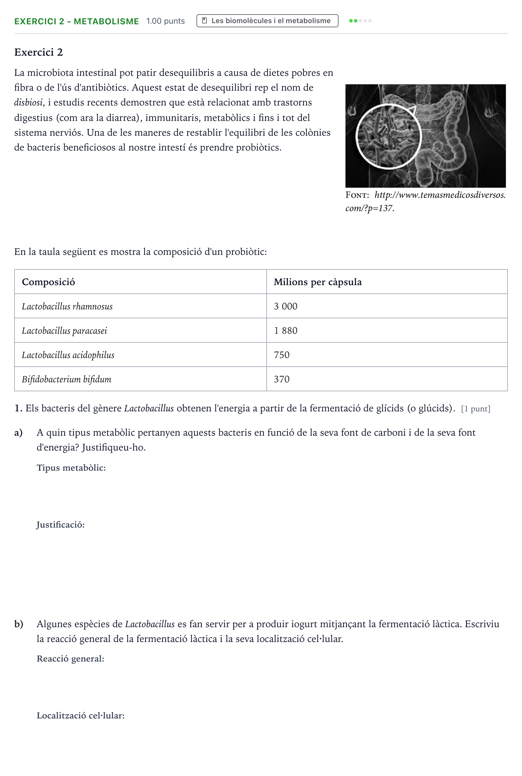 Enunciado: Exercici 2 - Metabolisme · Biología Selectividad Cataluña Juny Serie 5 2021