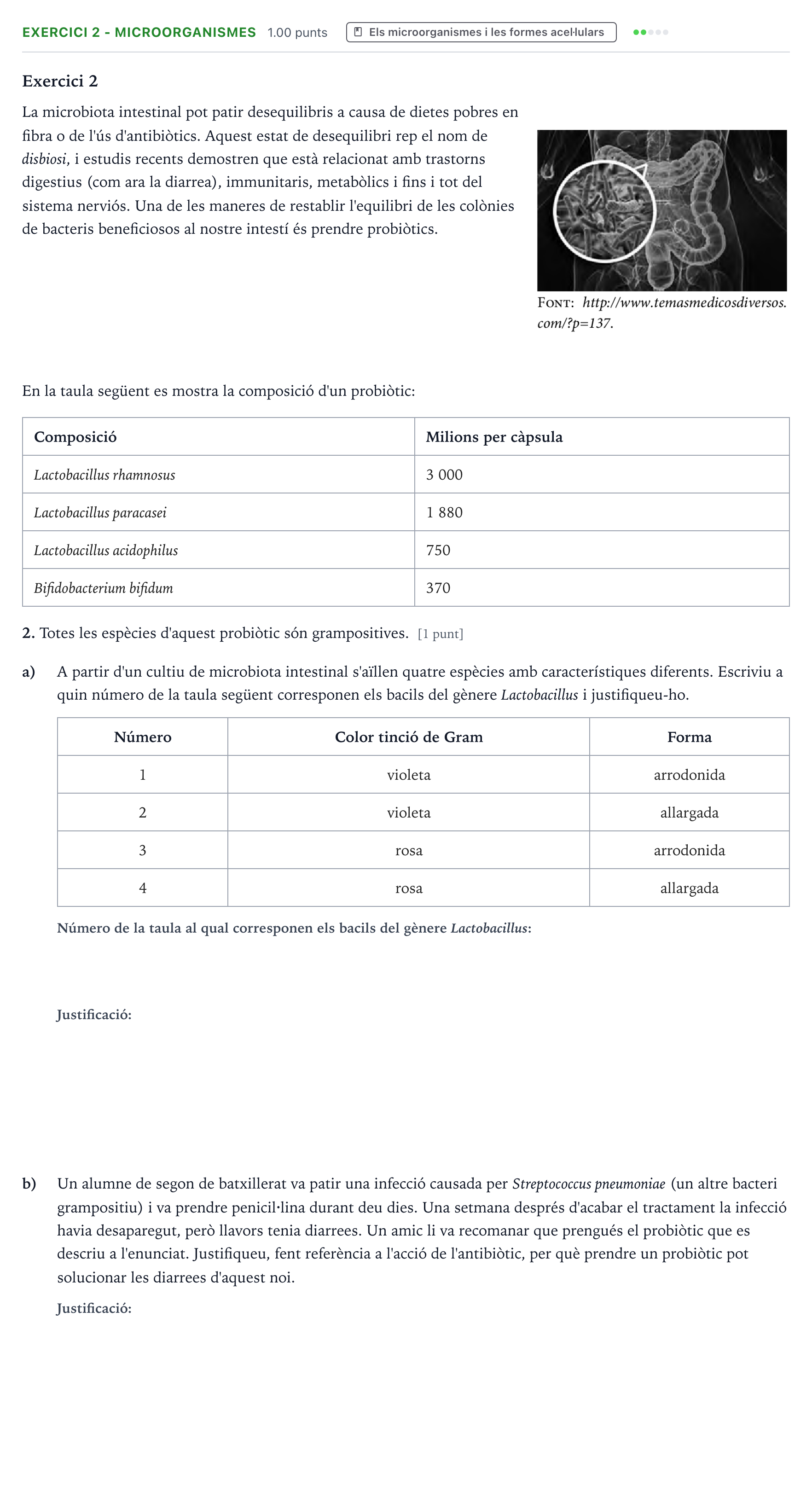 Enunciado: Exercici 2 - Microorganismes · Biología Selectividad Cataluña Juny Serie 5 2021
