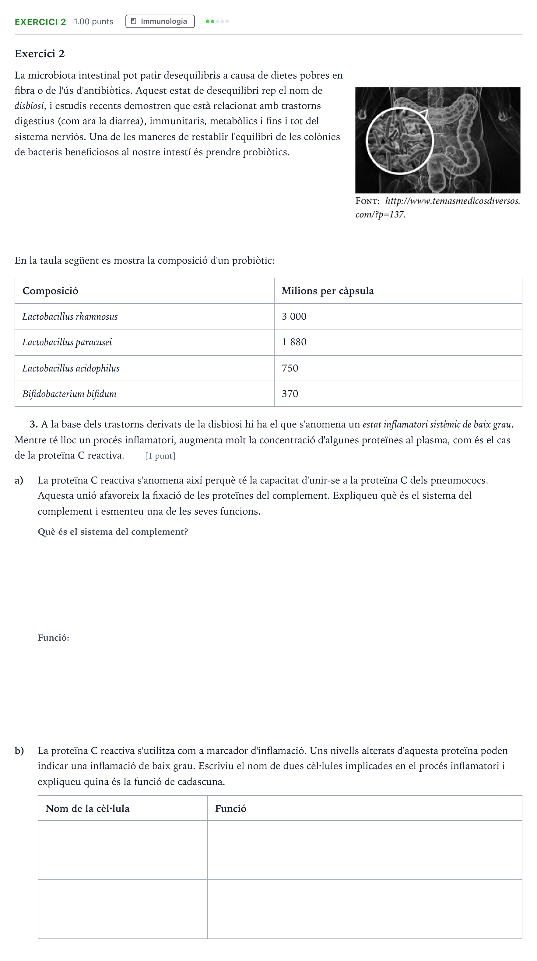 Enunciado: Exercici 2 - Immunologia · Biología Selectividad Cataluña Juny Serie 5 2021