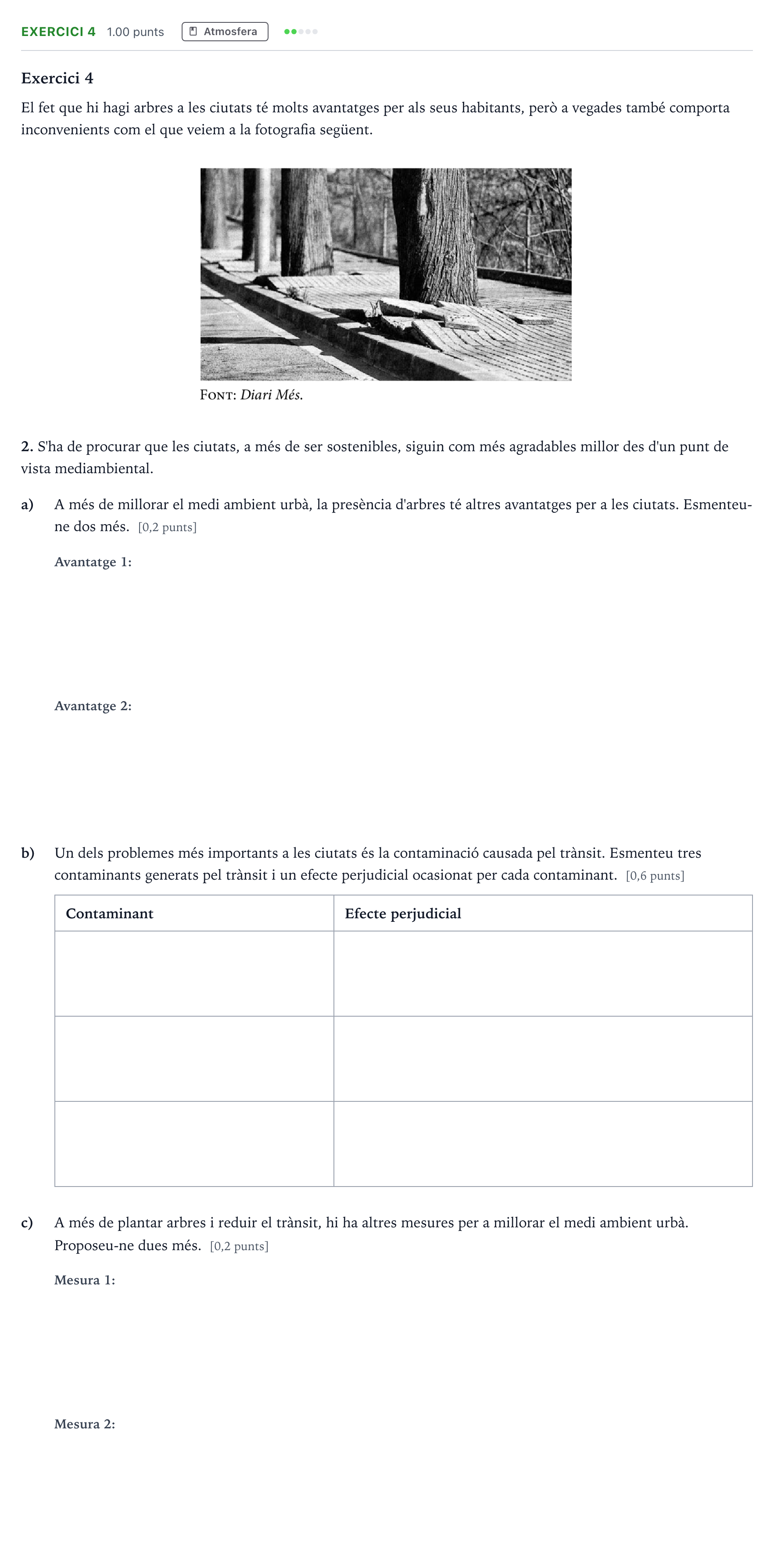 Enunciado: Exercici 4 - Atmosfera · Ciencias de la Tierra y del Medio Ambiente Selectividad Cataluña Juny Serie 5 2021