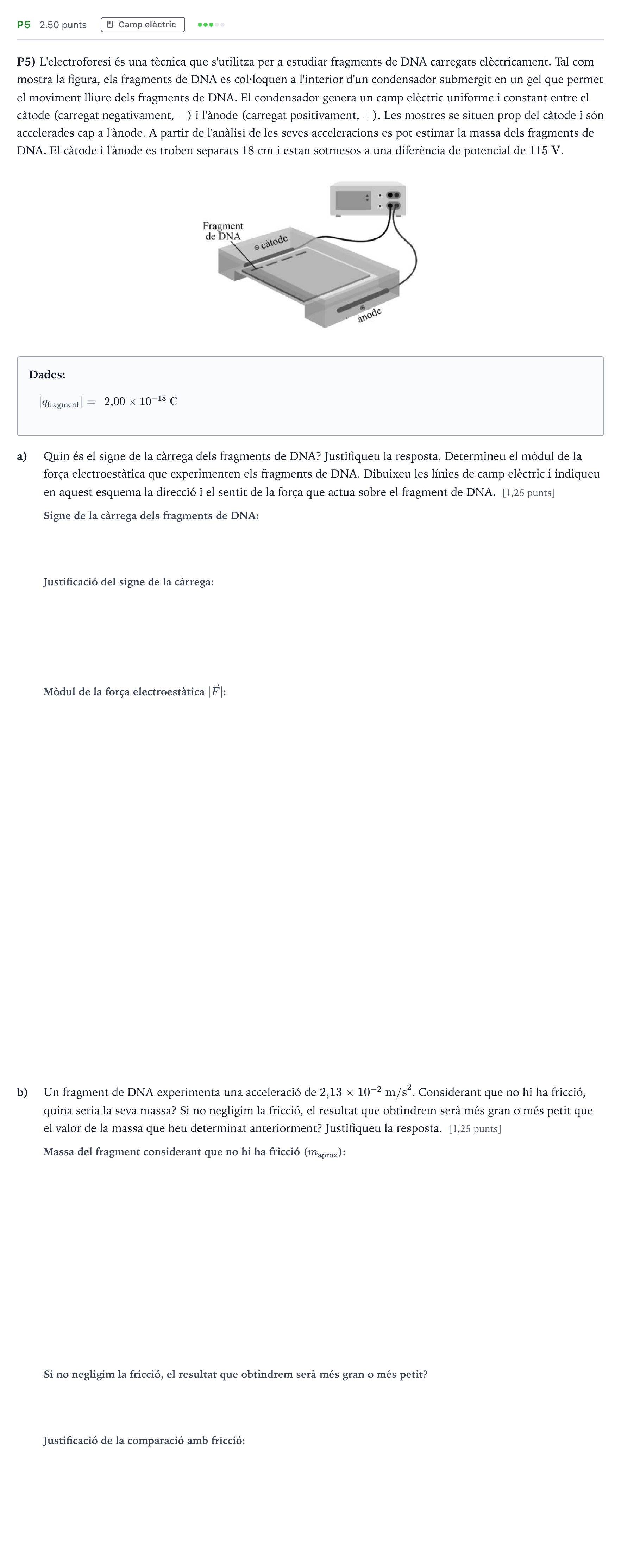 Enunciado: Ejercicio P5 · Física Selectividad Cataluña Juny Serie 5 2021