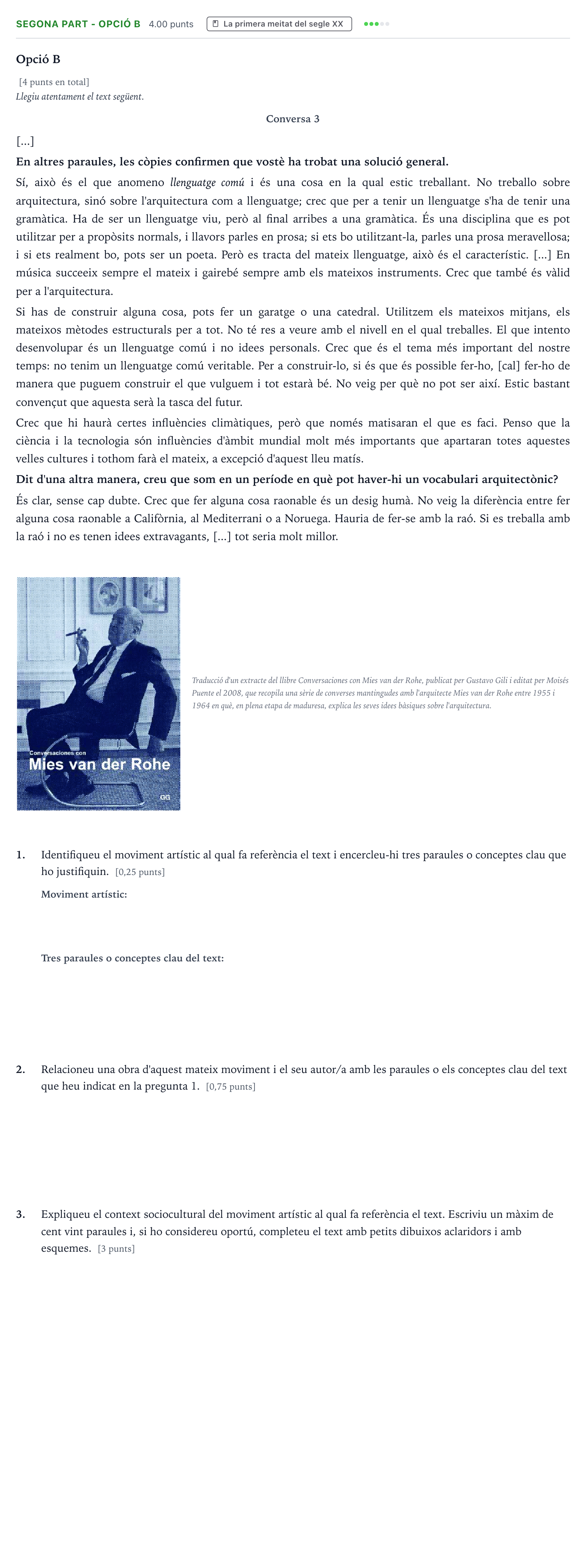 Enunciado: Ejercicio Segona part - Opció B · Fundamentos Artísticos Selectividad Cataluña Setembre Serie 1 2021