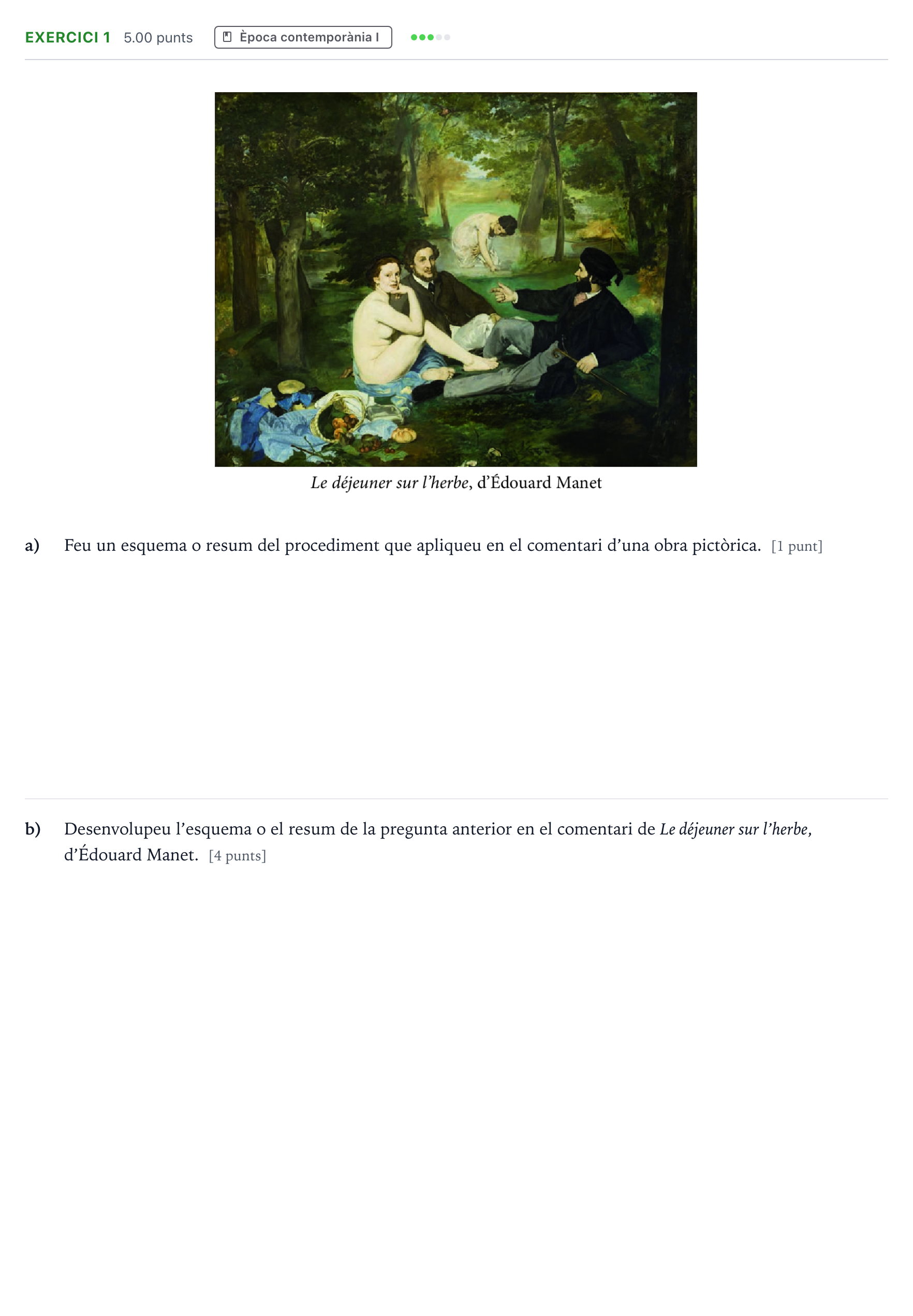 Enunciado: Exercici 1 · Historia del Arte Selectividad Cataluña Juny Serie 5 2021